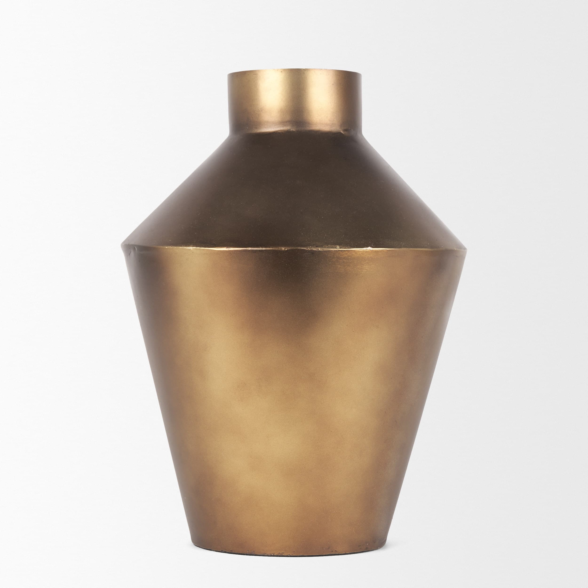 Perrin Small Brushed Gold Metal Decorative Vase — product photograph