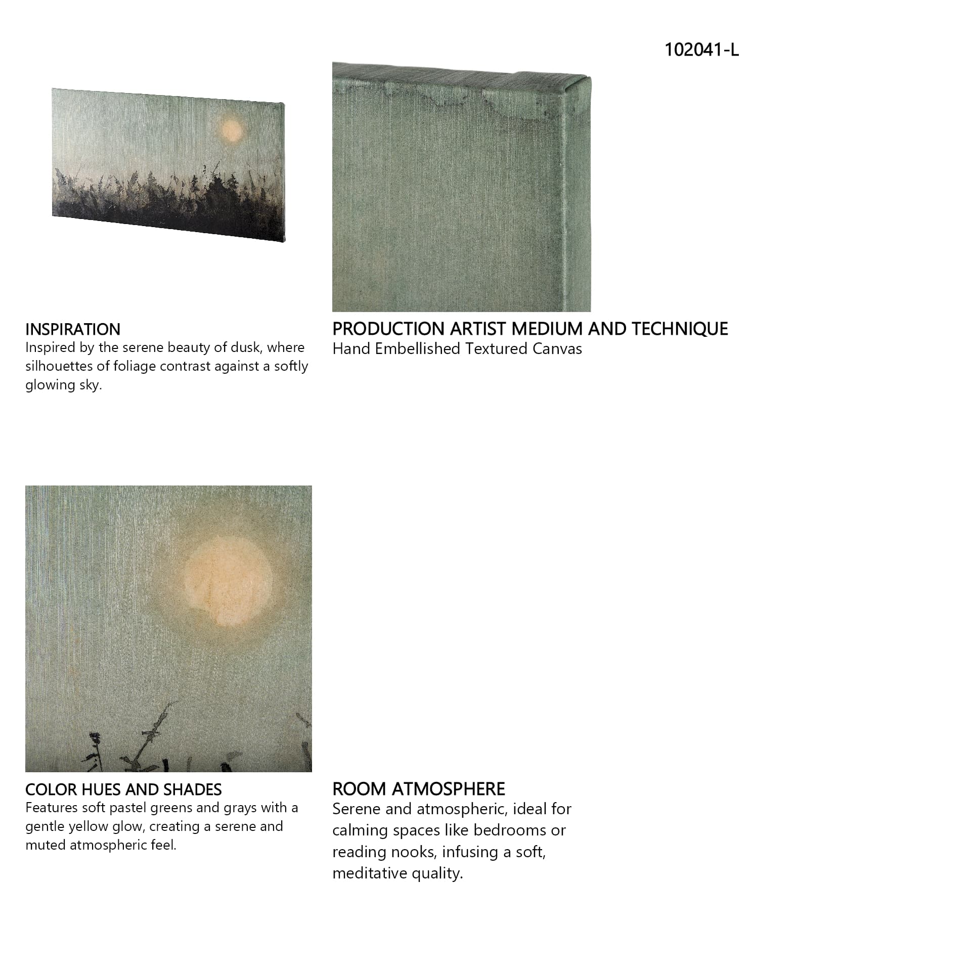 Moon Sets, Sun Rises II by Mercana Studio a Hand Embellished Textured Canvas — in a styled room