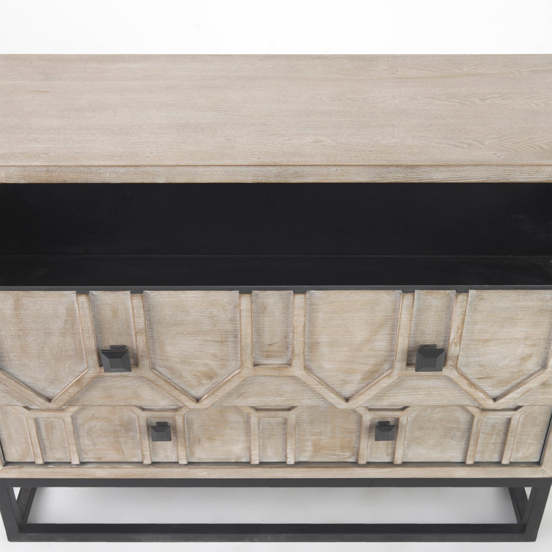 Genevieve I 39L x 16W Light Brown Fir Veneer 3 Drawer Accent Cabinet — product photograph