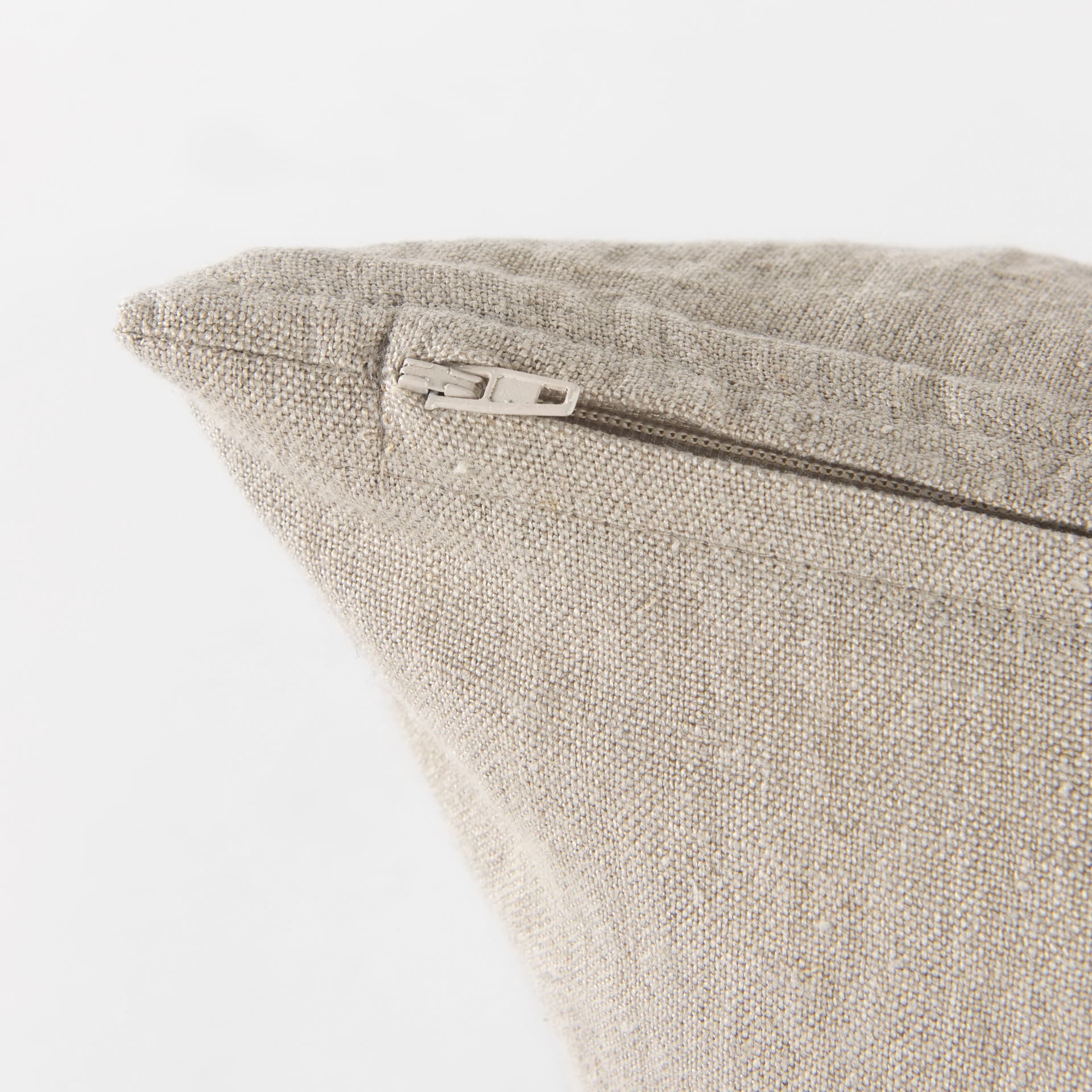 Raquel 13x21 Beige and Black Fabric Plaid Pillow Cover w/Down Filler — product photograph