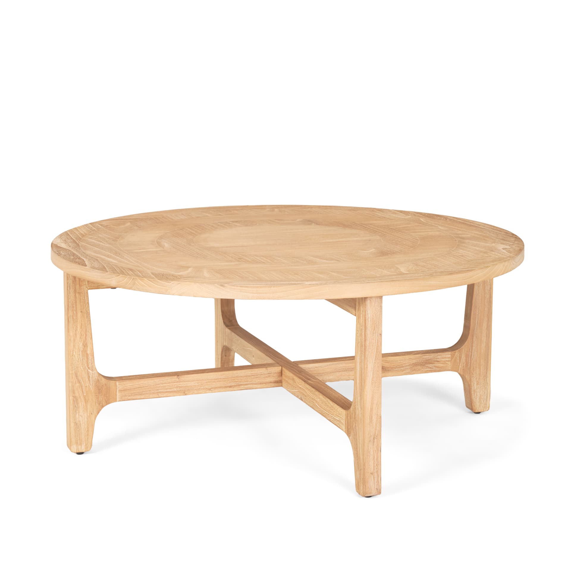 Taylin Light Brown Wood Round Coffee Table — product photograph