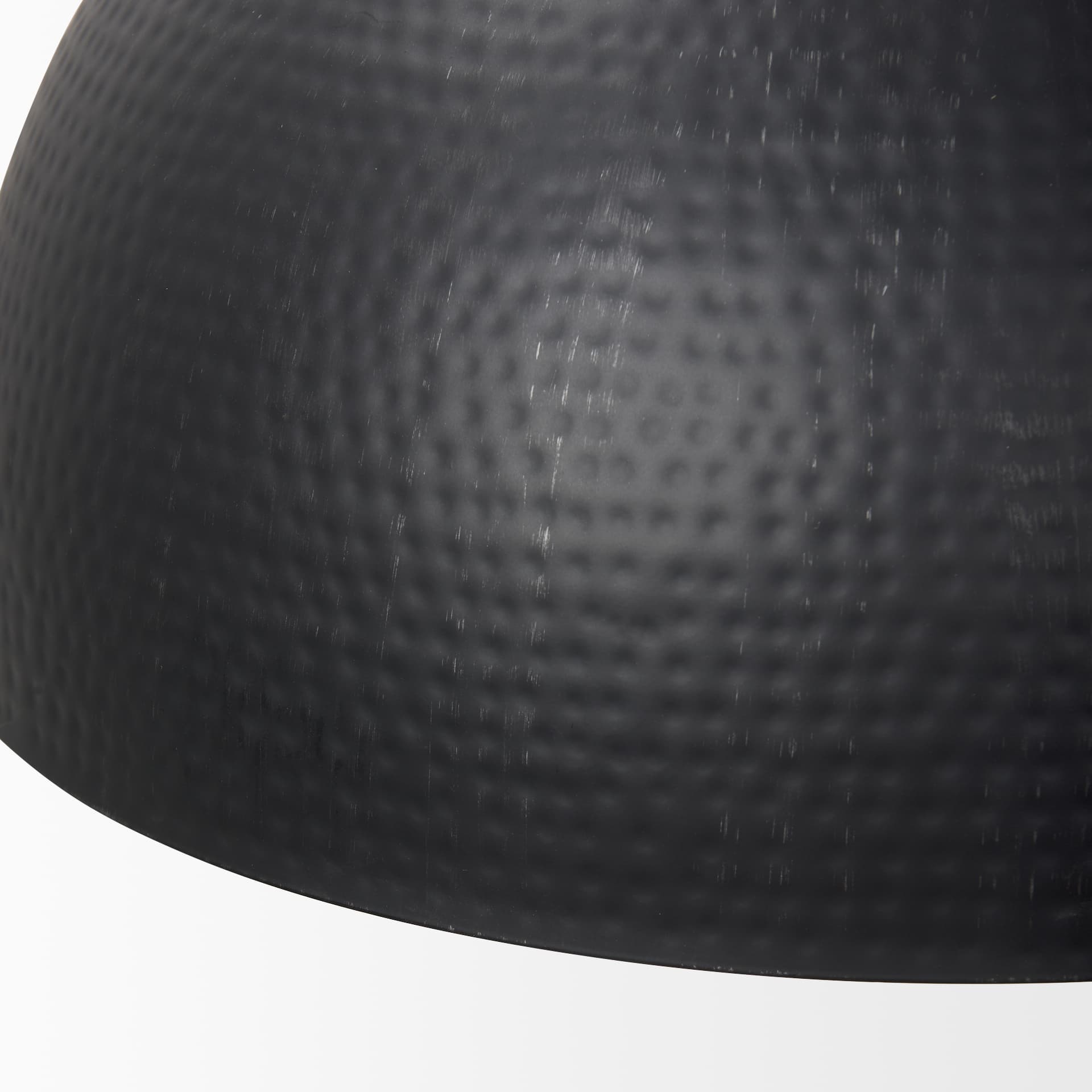 Karina 24" Round Matte Black Hammered Metal Dome Pendant Light — product photograph