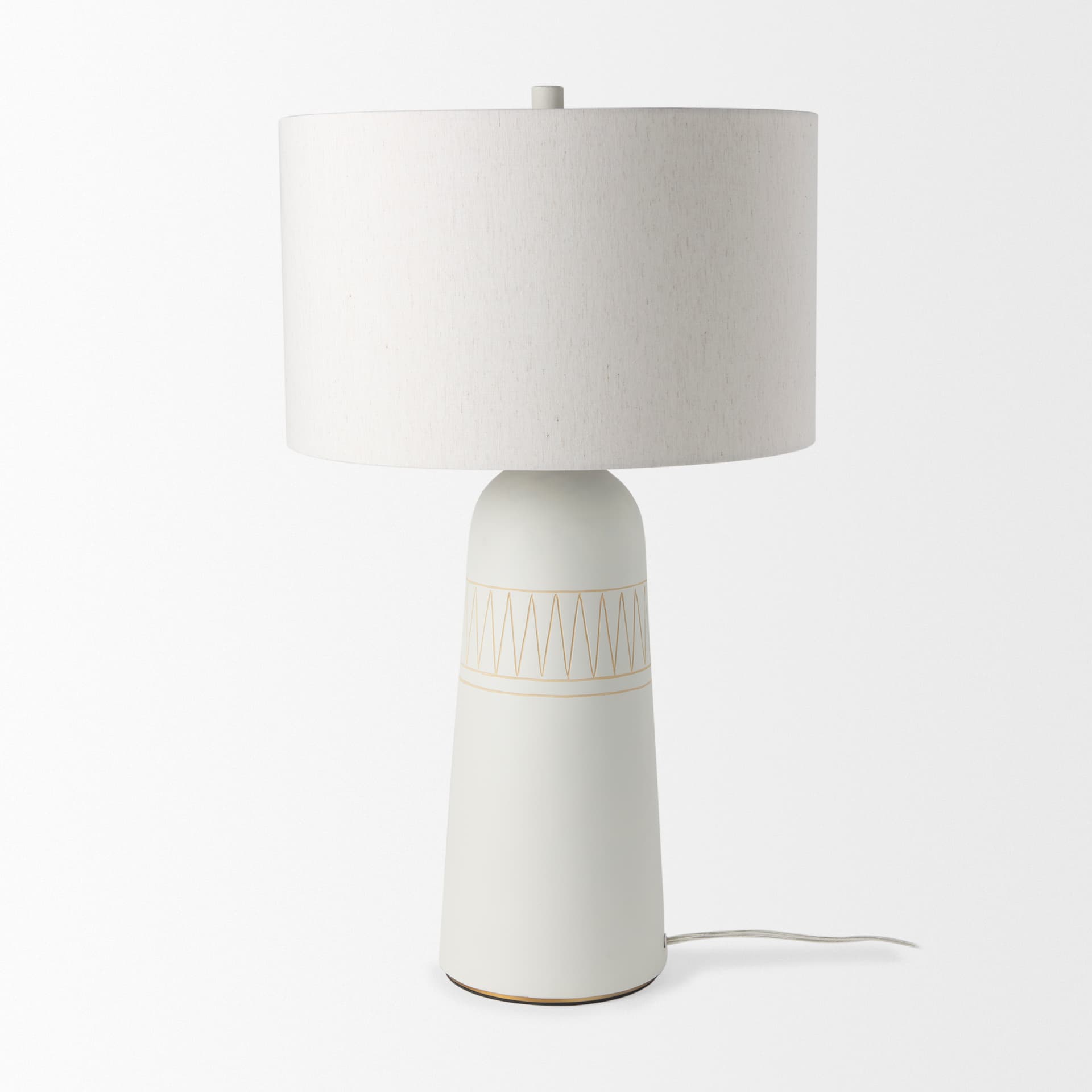 Javier 18.0L x 18.0W x 30.75H Light Base W/Cream Shade Table Lamp — product photograph