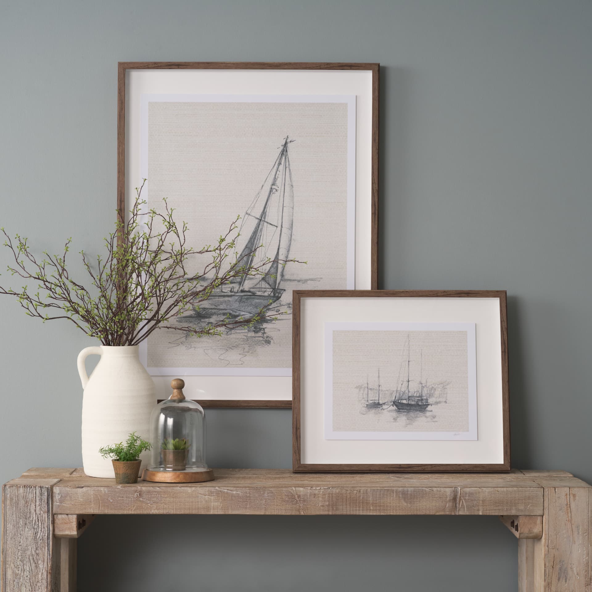 Sail Away IV by Mercana Studio a Hand Embellished Framed Art Print Matted under Glass — product photograph