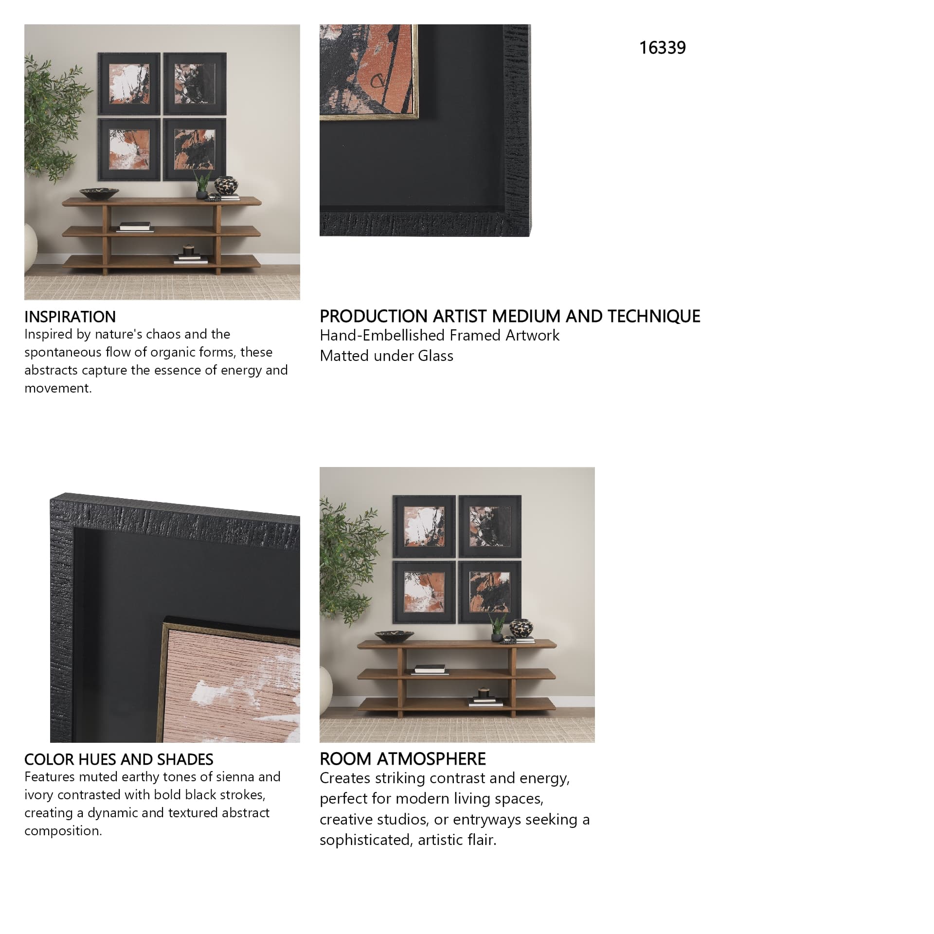 Tones of Sienna I (Set 2) by Mercana Studio Hand-Embellished Framed Artwork Matted under Glass — product photograph
