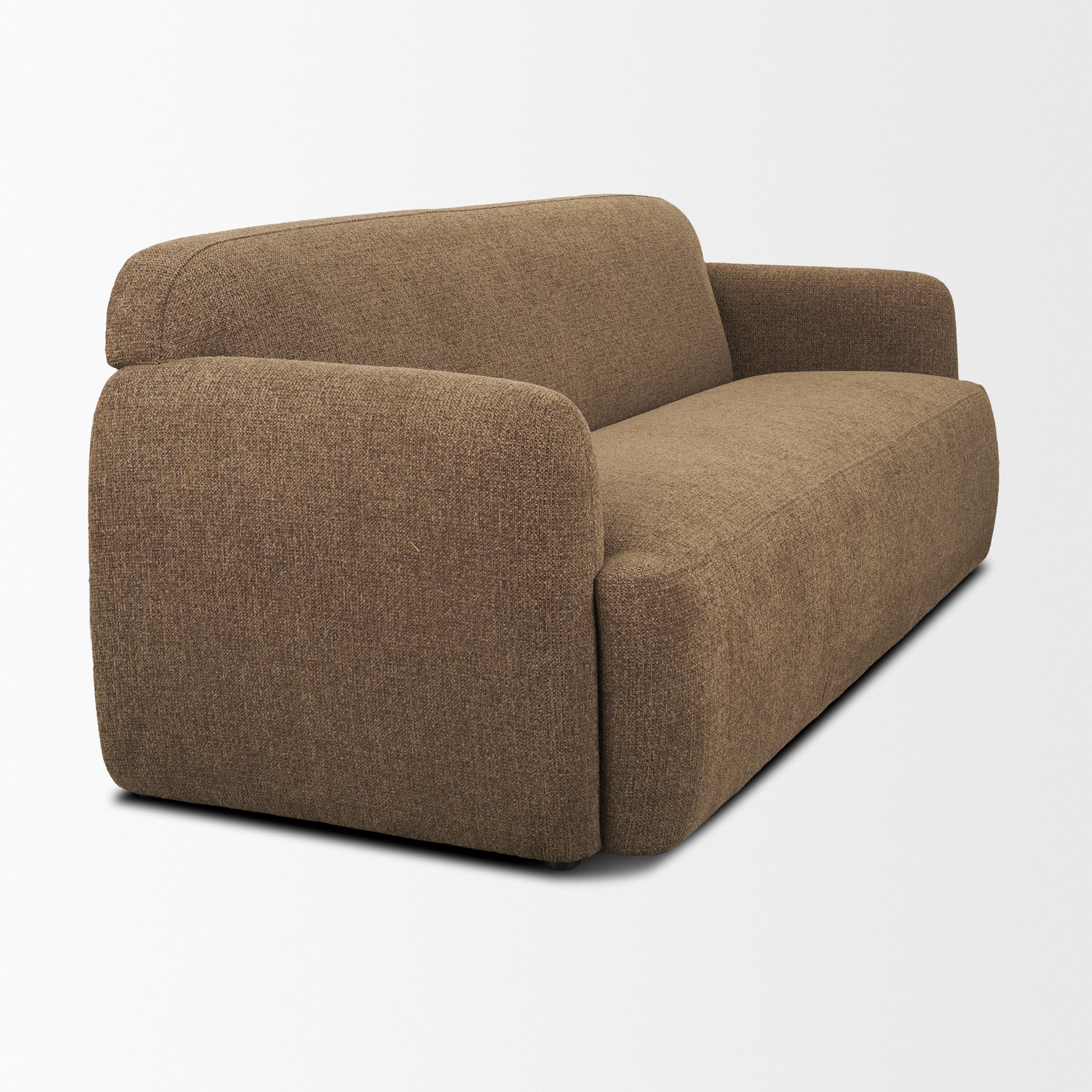 Saga Textured Brown Plush Fabric 3 Seater Sofa — product photograph