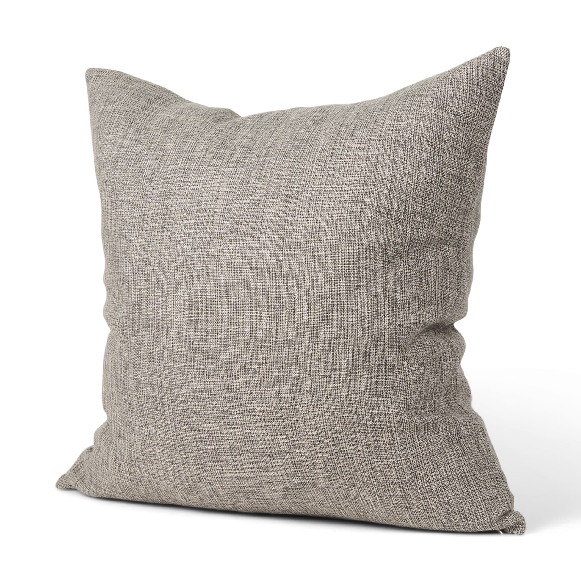 Jacklyn 22x22 Grey Linen Square Decorative Pillow Cover w/Down Filler — product photograph