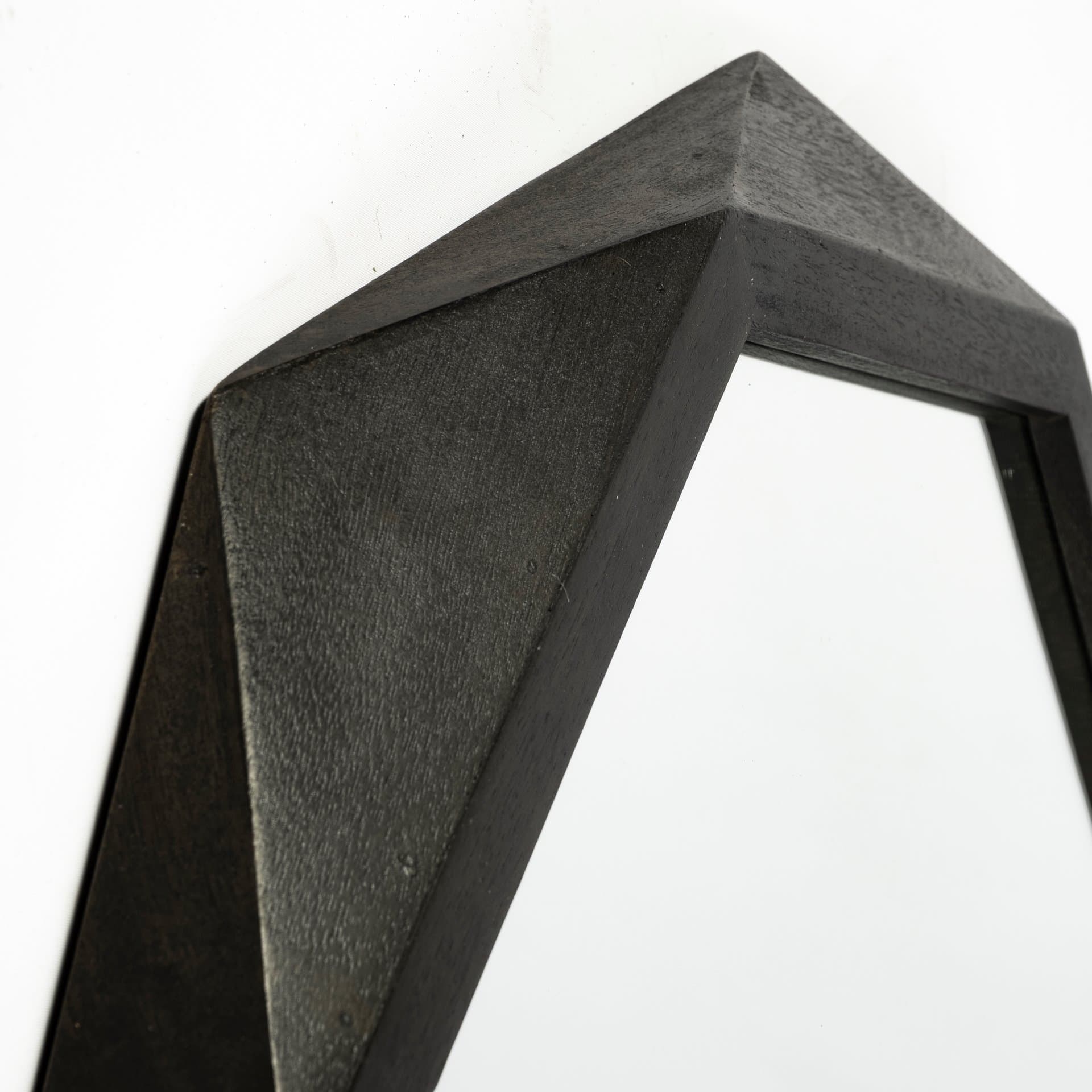Aramis II 41L x 41H Octagon Black Wood Frame Wall Mirror — product photograph