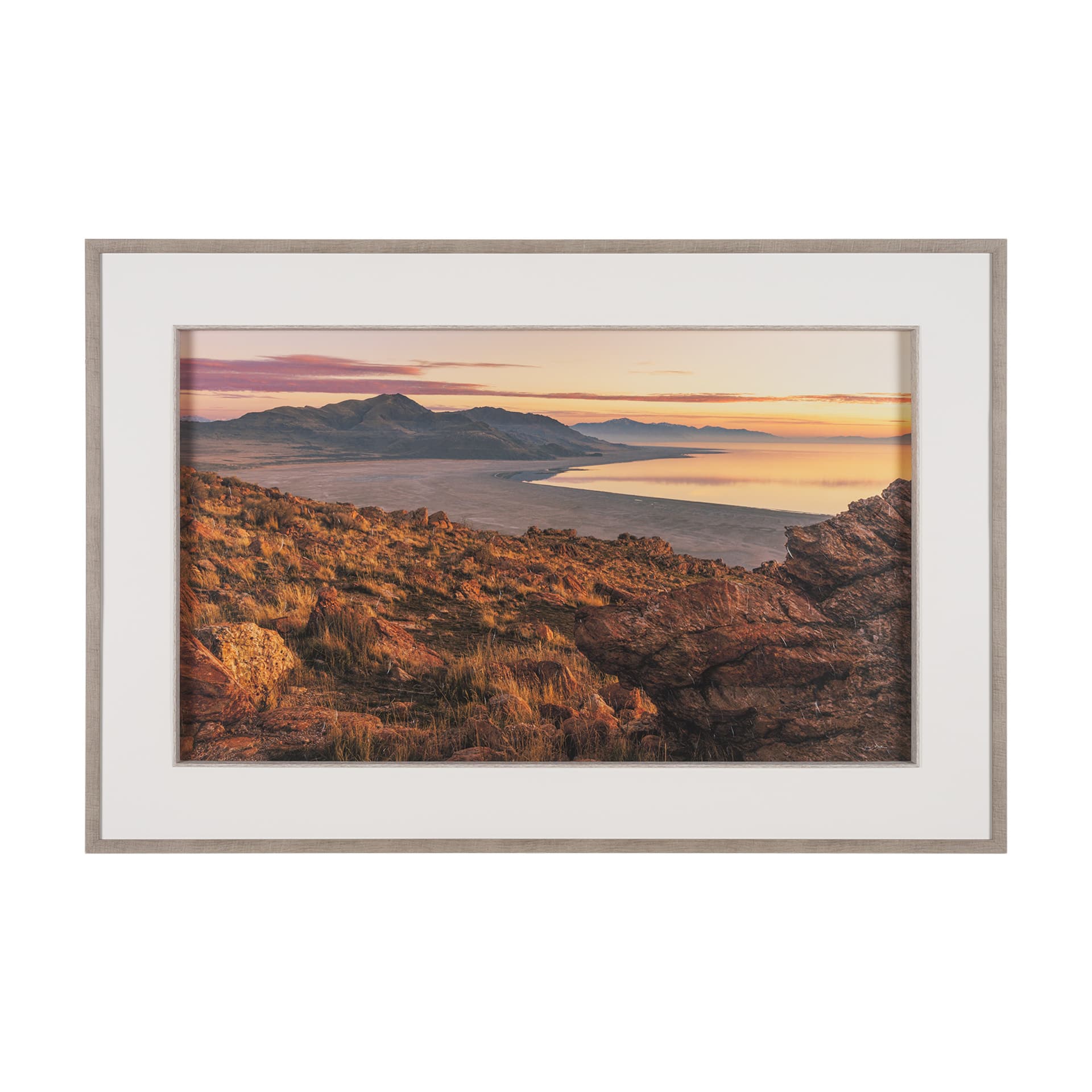 Salt Lake Sunrise by Gary Blatter a Hand Embellished Framed Photo Art Print Matted under Glass — product photograph