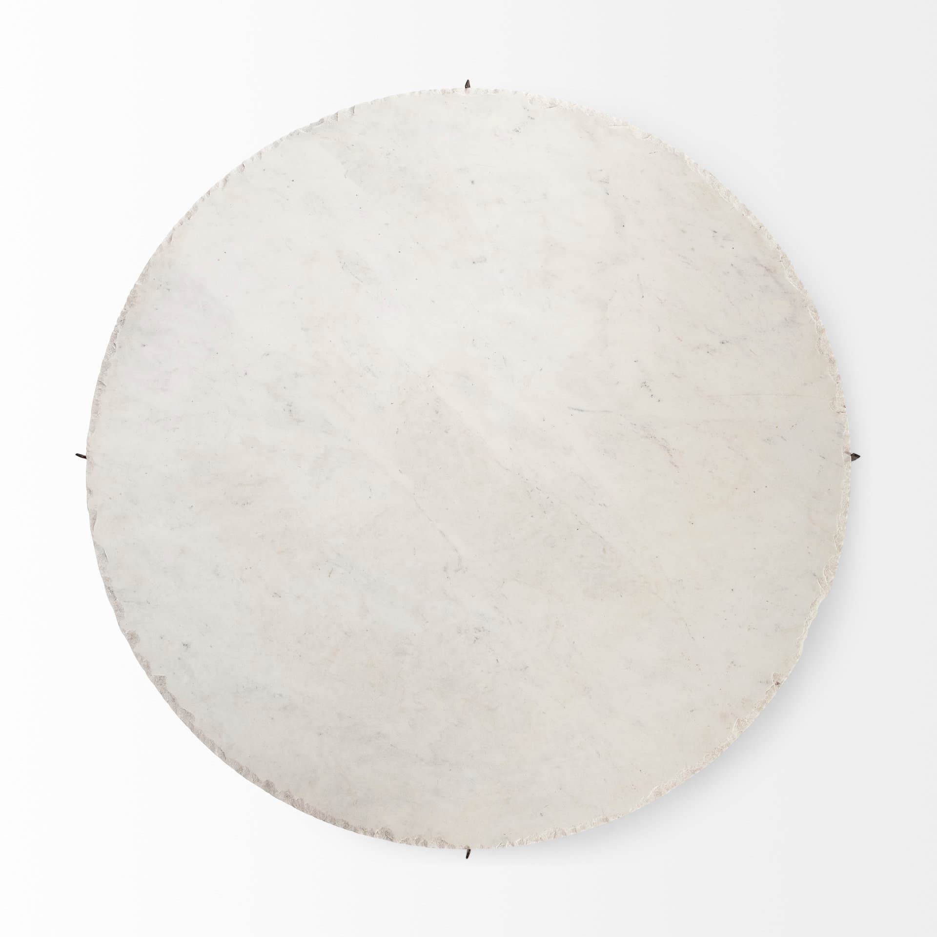 Reinhold 49" Round White Marble Top Gold Metal Base Coffee Table — product photograph