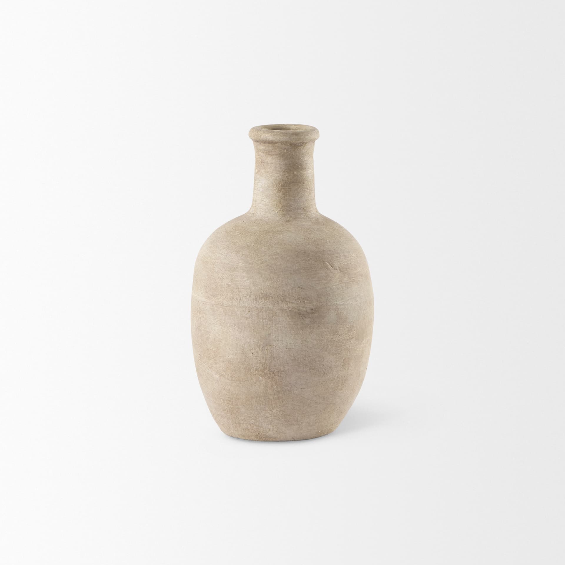 Zenni 5.3L x 5.3W x 9.3H Warm Beige Ceramic Vase — product photograph