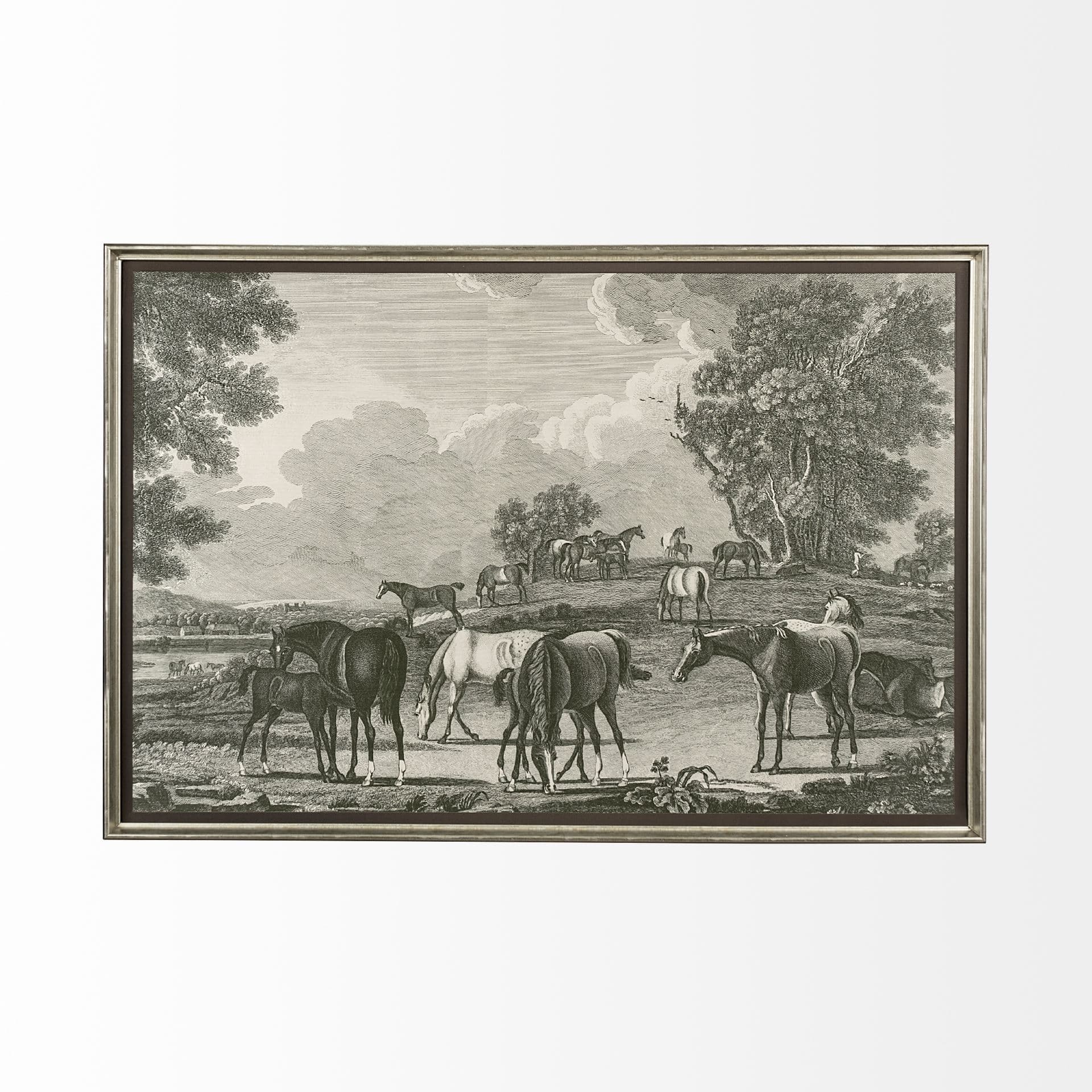 Equestrian Scenes I by Vision Studio a Hand Embellished Textured Framed Art Print Matted under Glass — product photograph