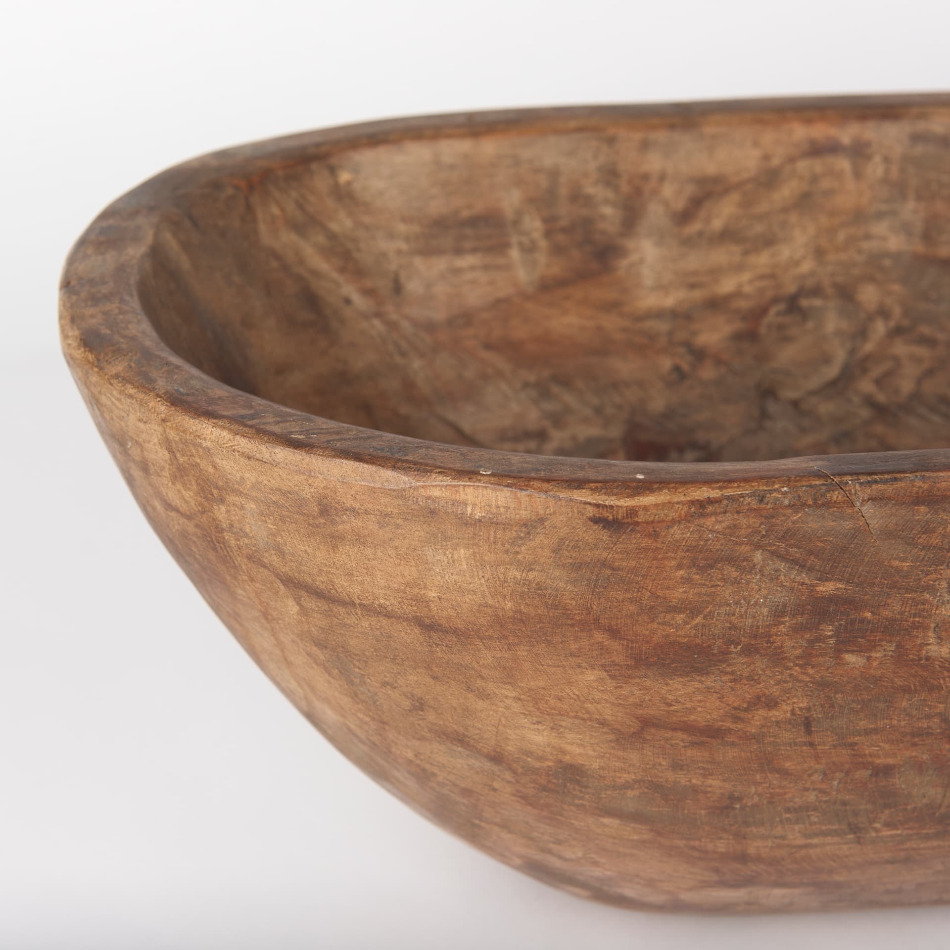 Athena Extra Large Oblong Medium Brown Reclaimed Wood Bowl — product photograph