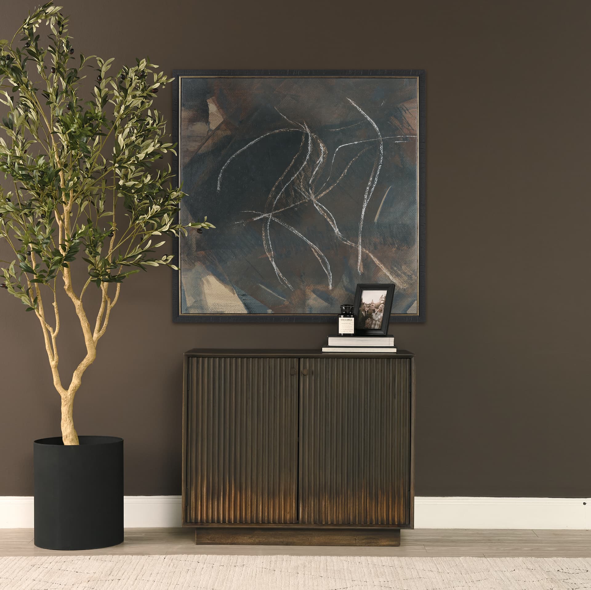 Cazim II by Mercana Studio Hand-Embellished Textured Framed Canvas Artwork — in a styled room