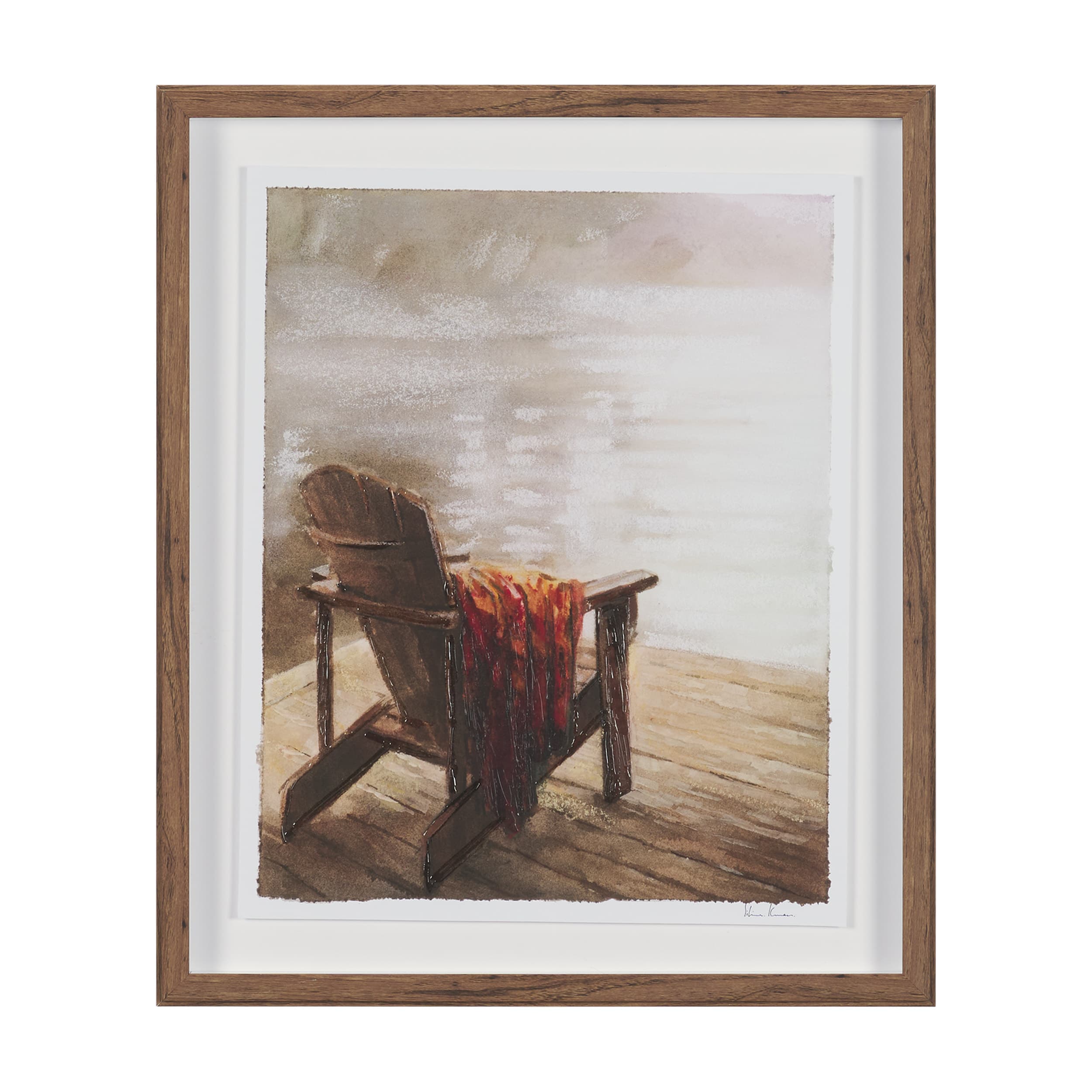 At The Cabin II by Mercana Studio Hand Embelished Framed Artwork Matted under Glass — product photograph