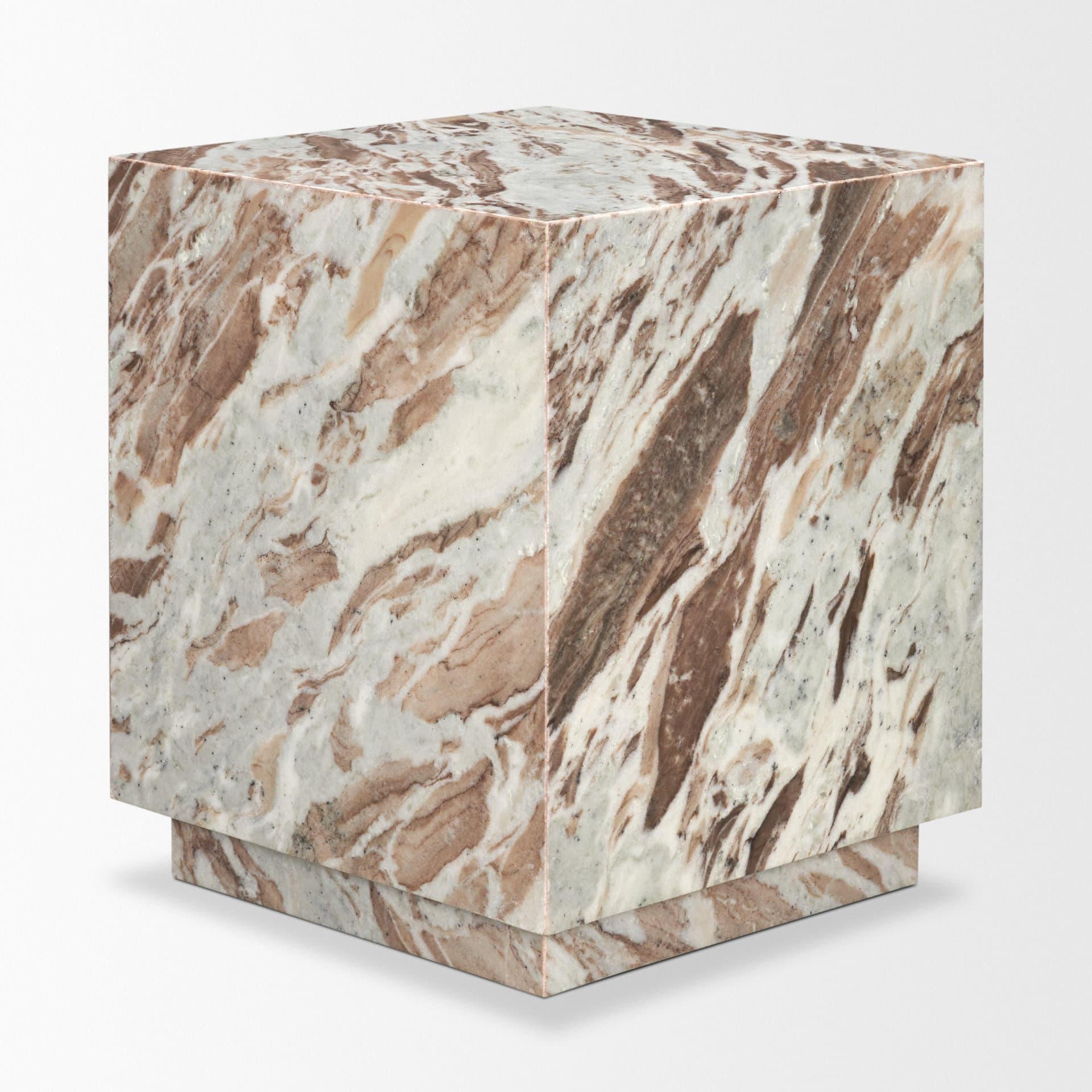 Matteo Solid Pink Marble Square Side Table — product photograph