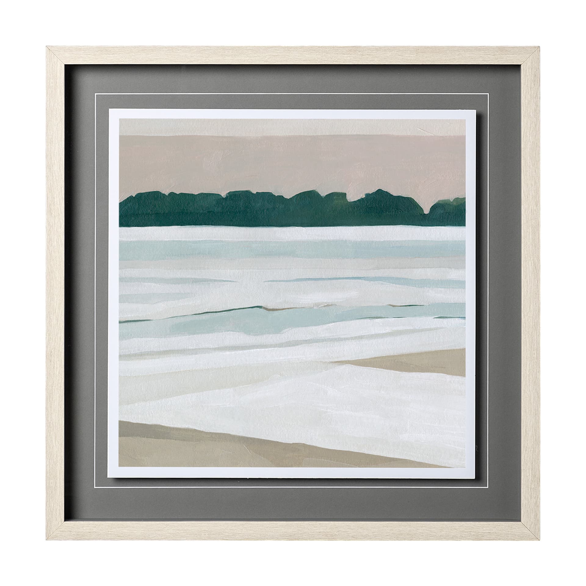 Coastal Lines IV by Emma Scarvey a Hand Embellished Textured Framed Art Print Matted under Glass — product photograph