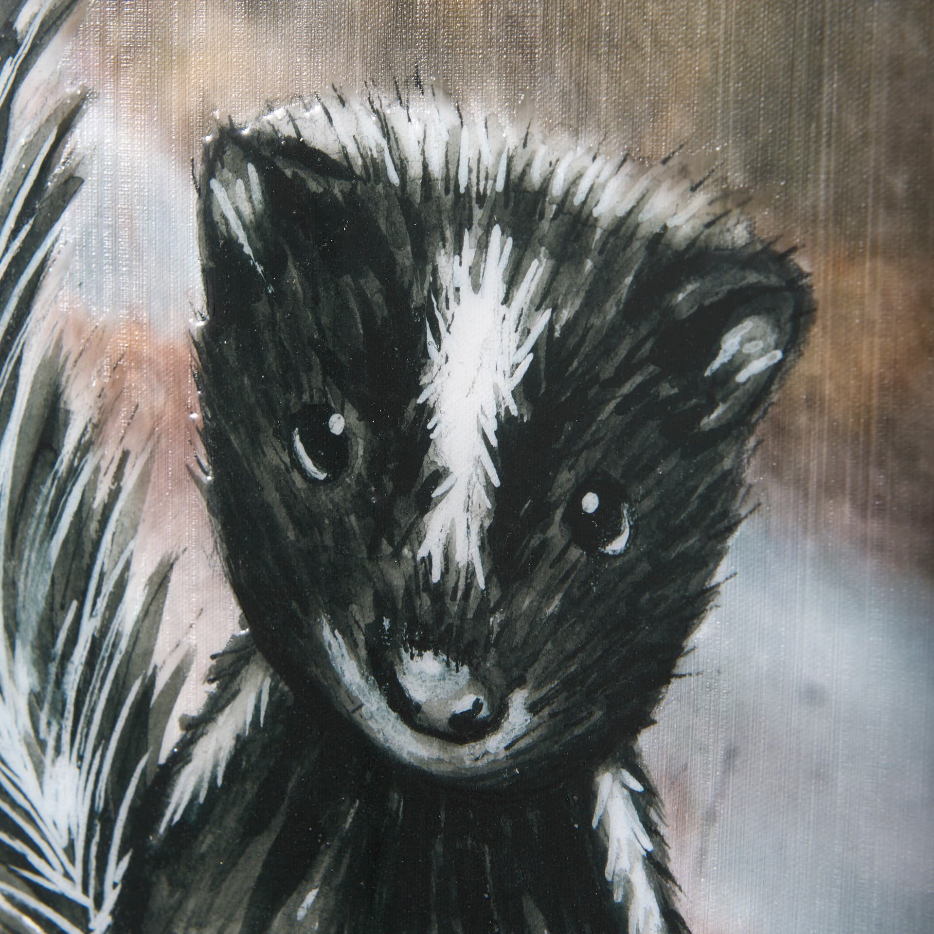 Country Skunk by Mercana Studio a Hand Embellished Textured Canvas — product photograph