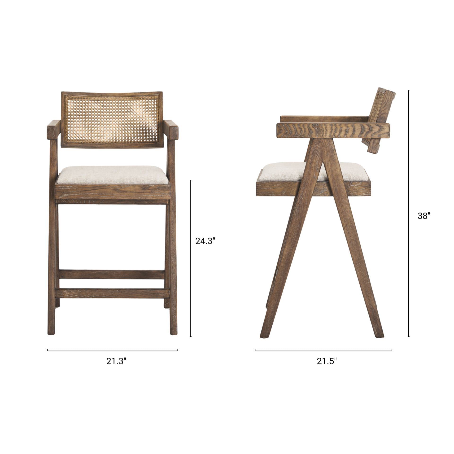 Indie Backless 38in Seat Counter Stool | Medium Brown — product photograph