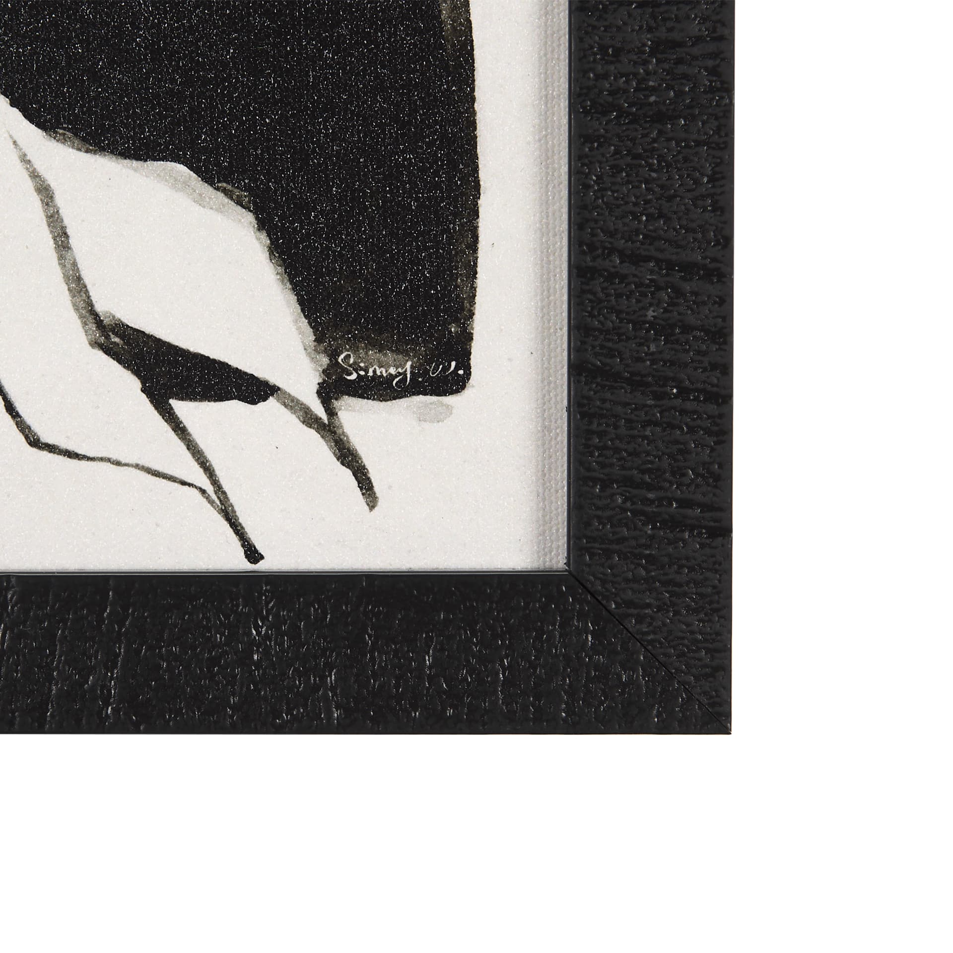 Lemon Branch Silhouette by Mercana Studio a Hand Embellished Textured Framed Art Print — product photograph