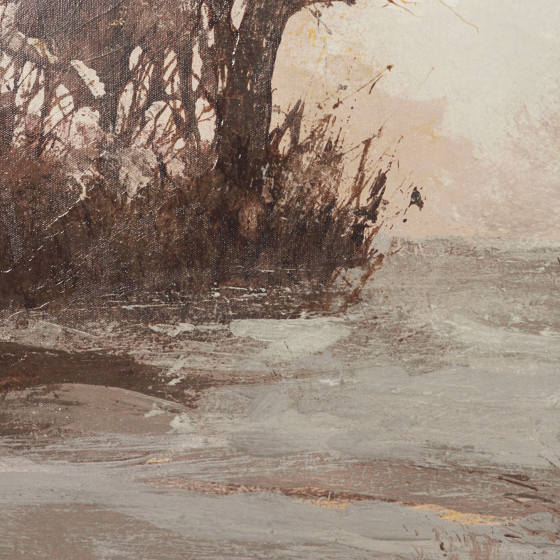 Quiet Horizon II by Mercana Studio Hand-Embellished Textured Framed Canvas Artwork — product photograph