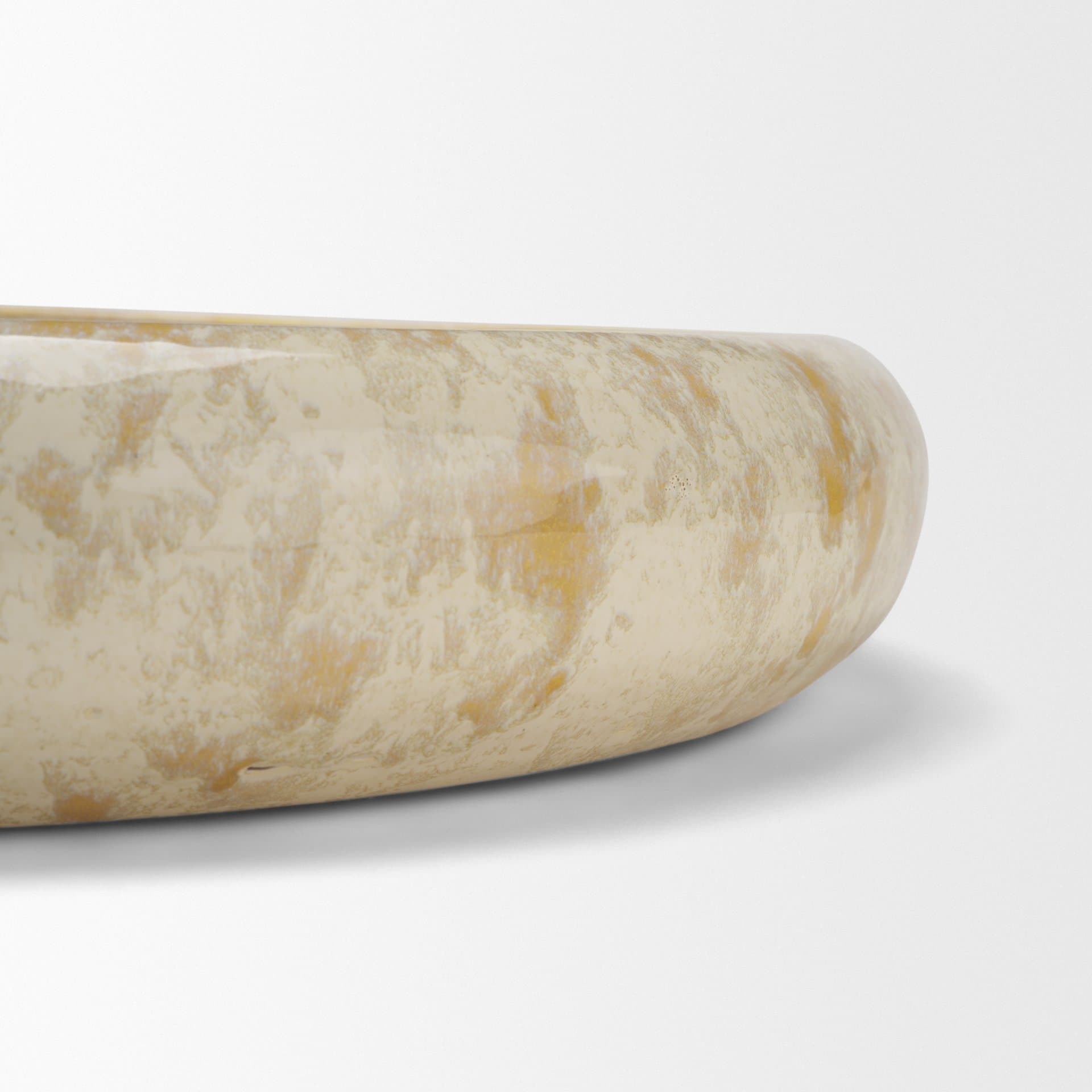 Ophelia Cream and Beige Glazed Terracotta Decorative Bowl — product photograph