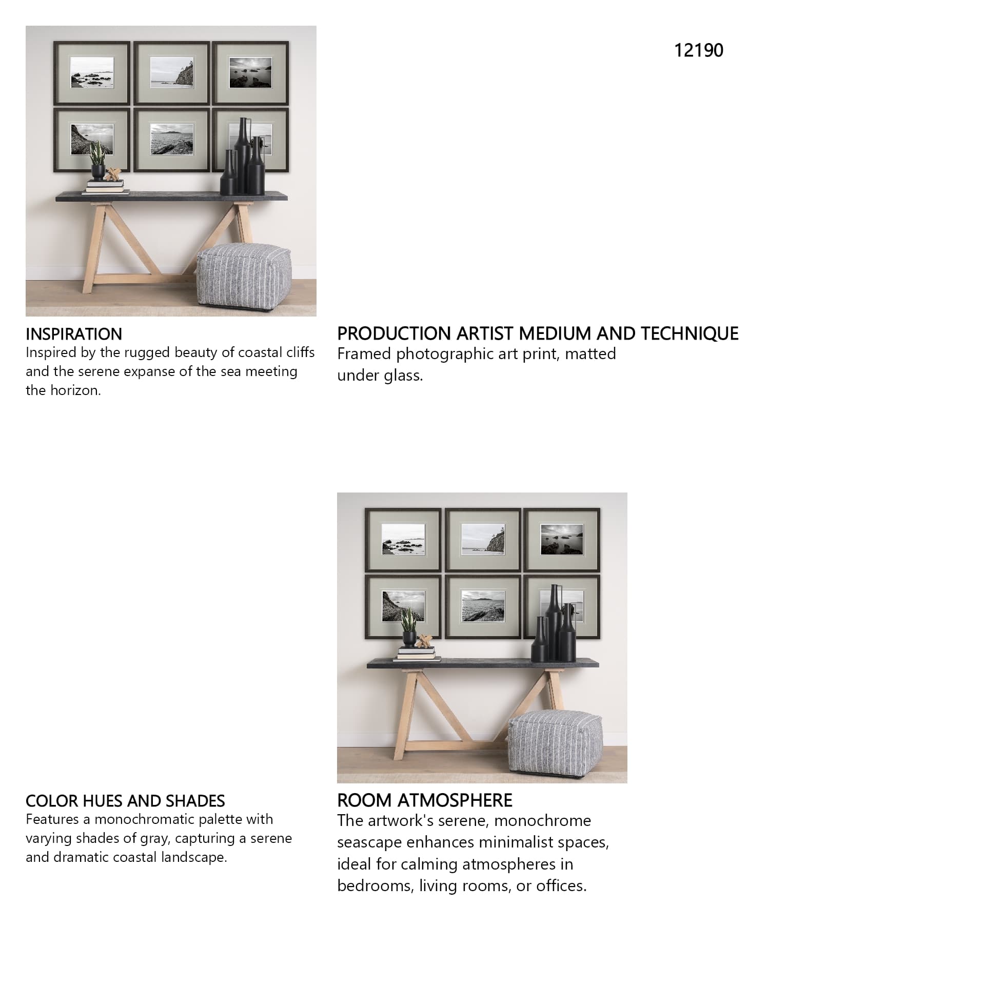Rocky Shoreline, Rosario Beach by Bisig, Steve a Framed Photo Art Print Matted under Glass — in a styled room
