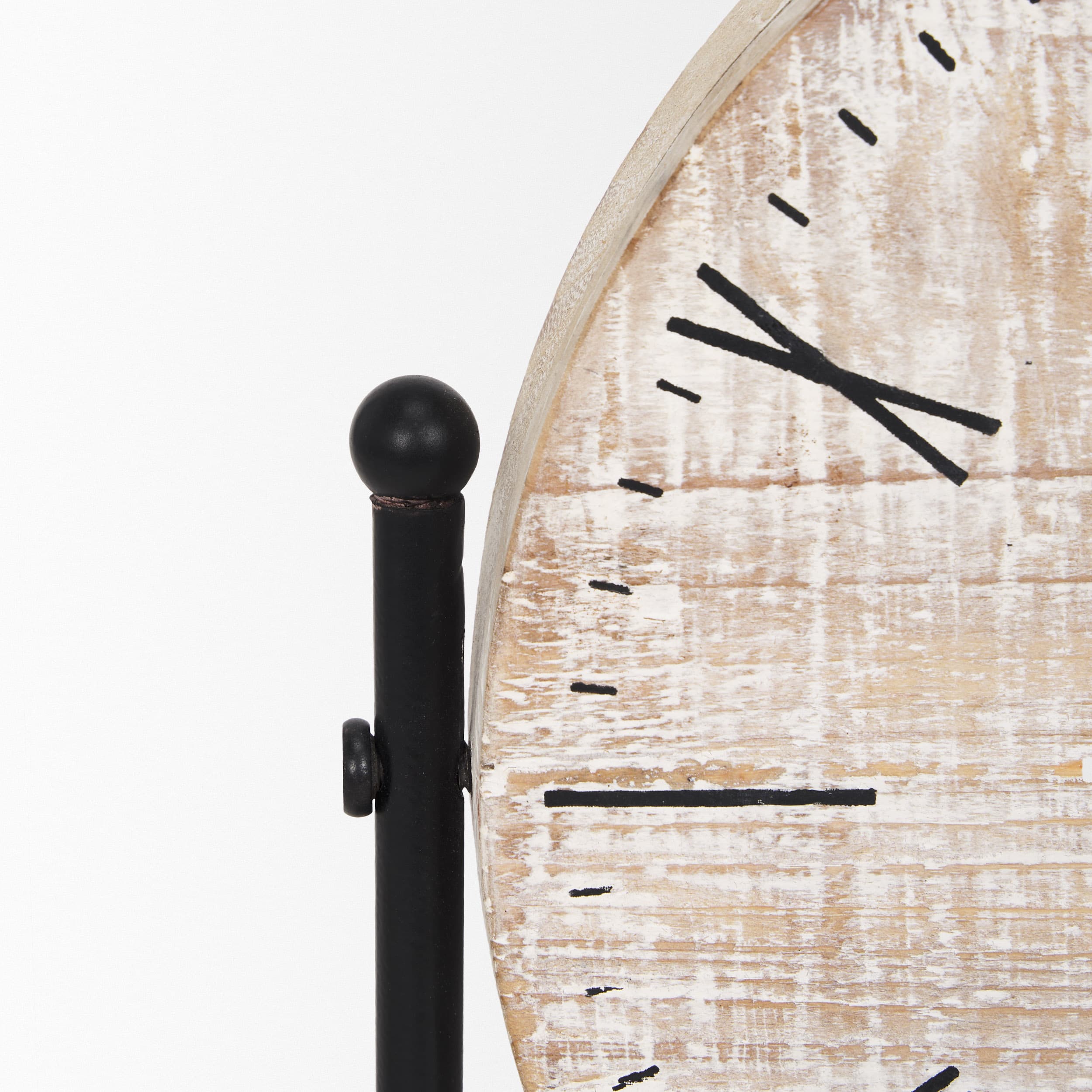 Raja Matte Black Metal w/ Wood Table Clock — product photograph