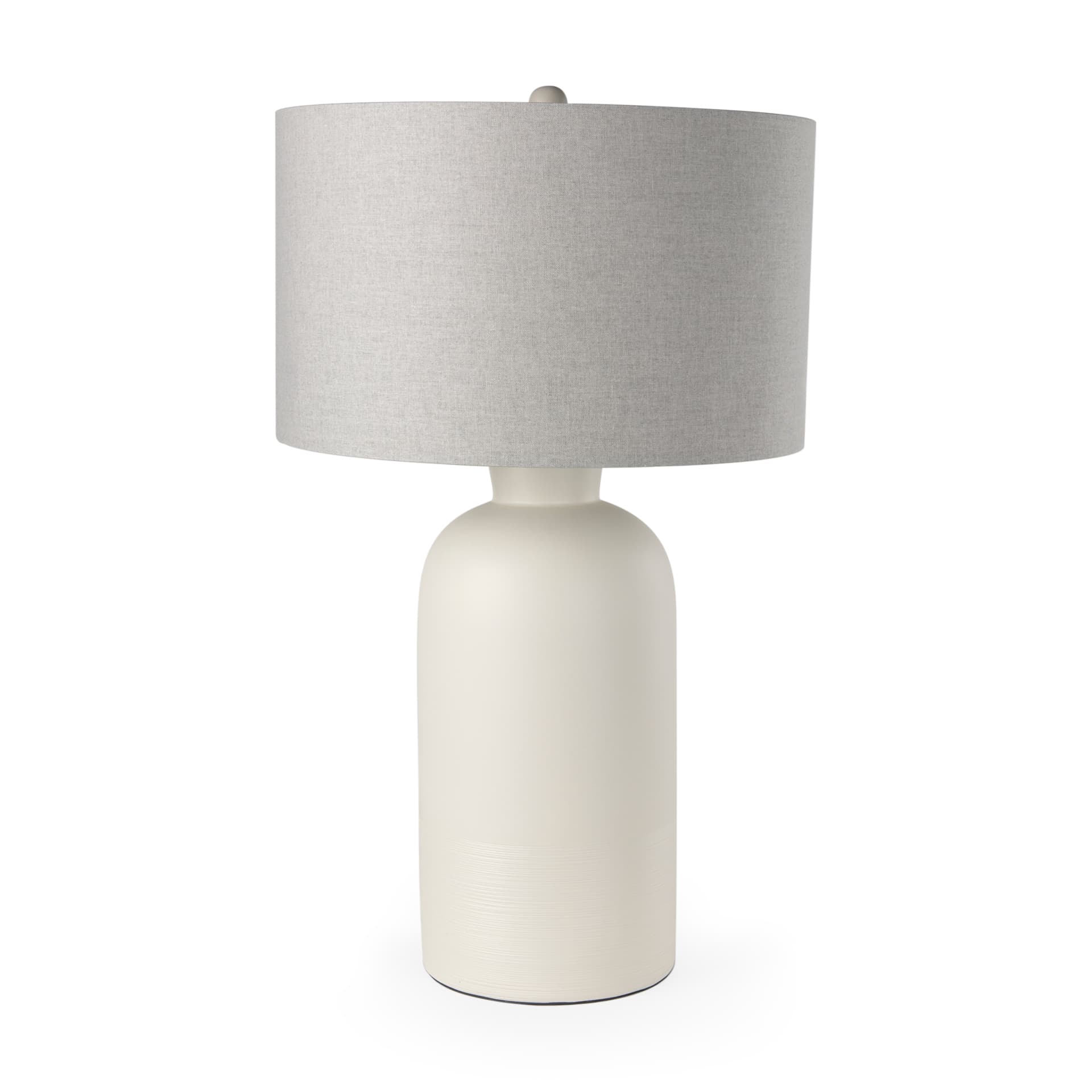 Cato 20.0L x 20.0W x 33.5H Cream Base W/White Shade Table Lamp — product photograph