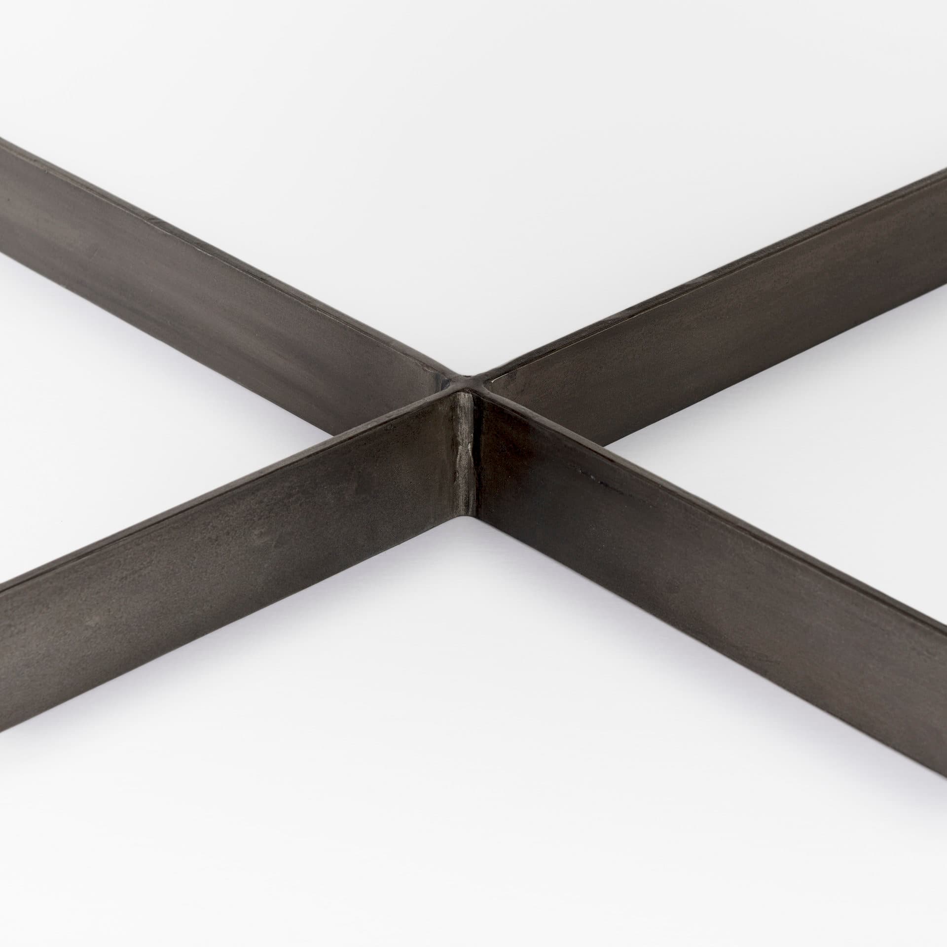 Faye 34L x 34W x 17H Medium Brown Wood W/Antique Nickel Metal Base Square Coffee Table — product photograph