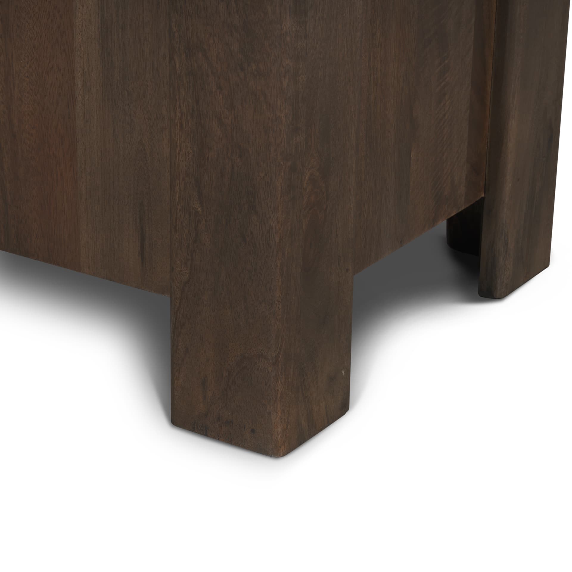 Wallen 2 Door Solid Dark Brown Wood w/ 3 Drawers Sideboard — product photograph