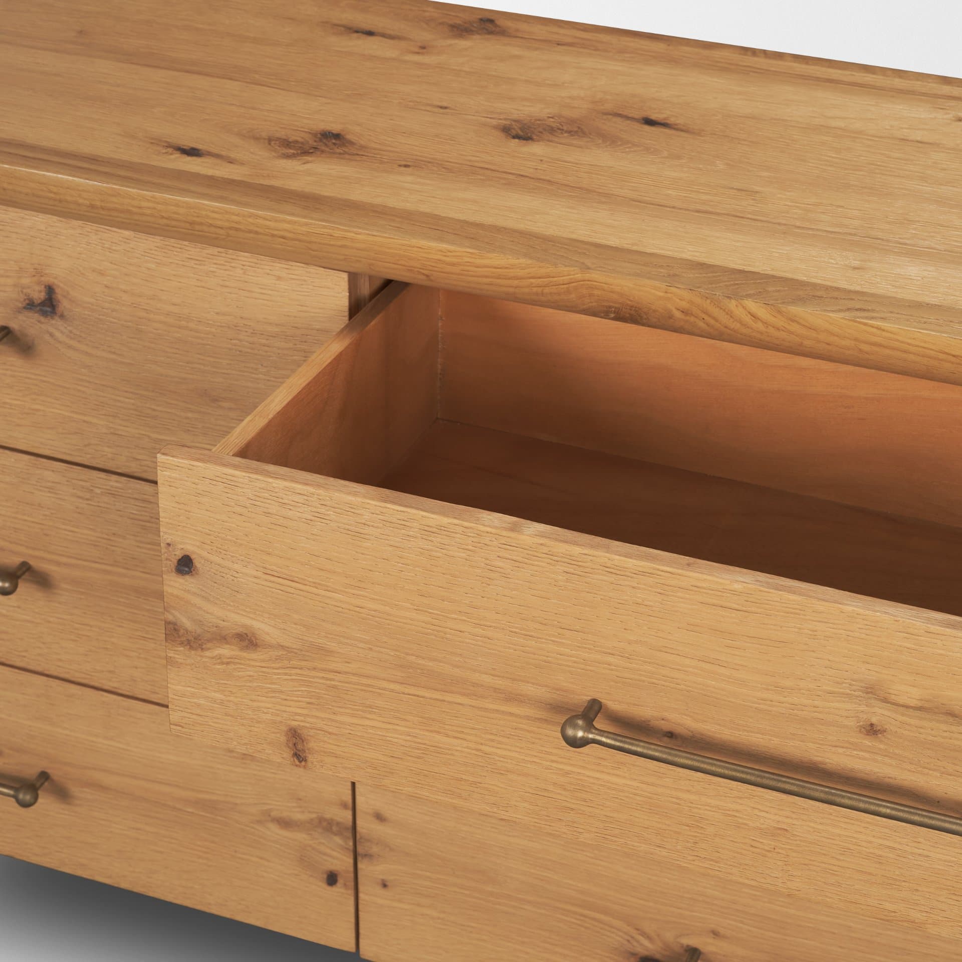 Belford 6-Drawer Light Brown Oak Wood Dresser — product photograph