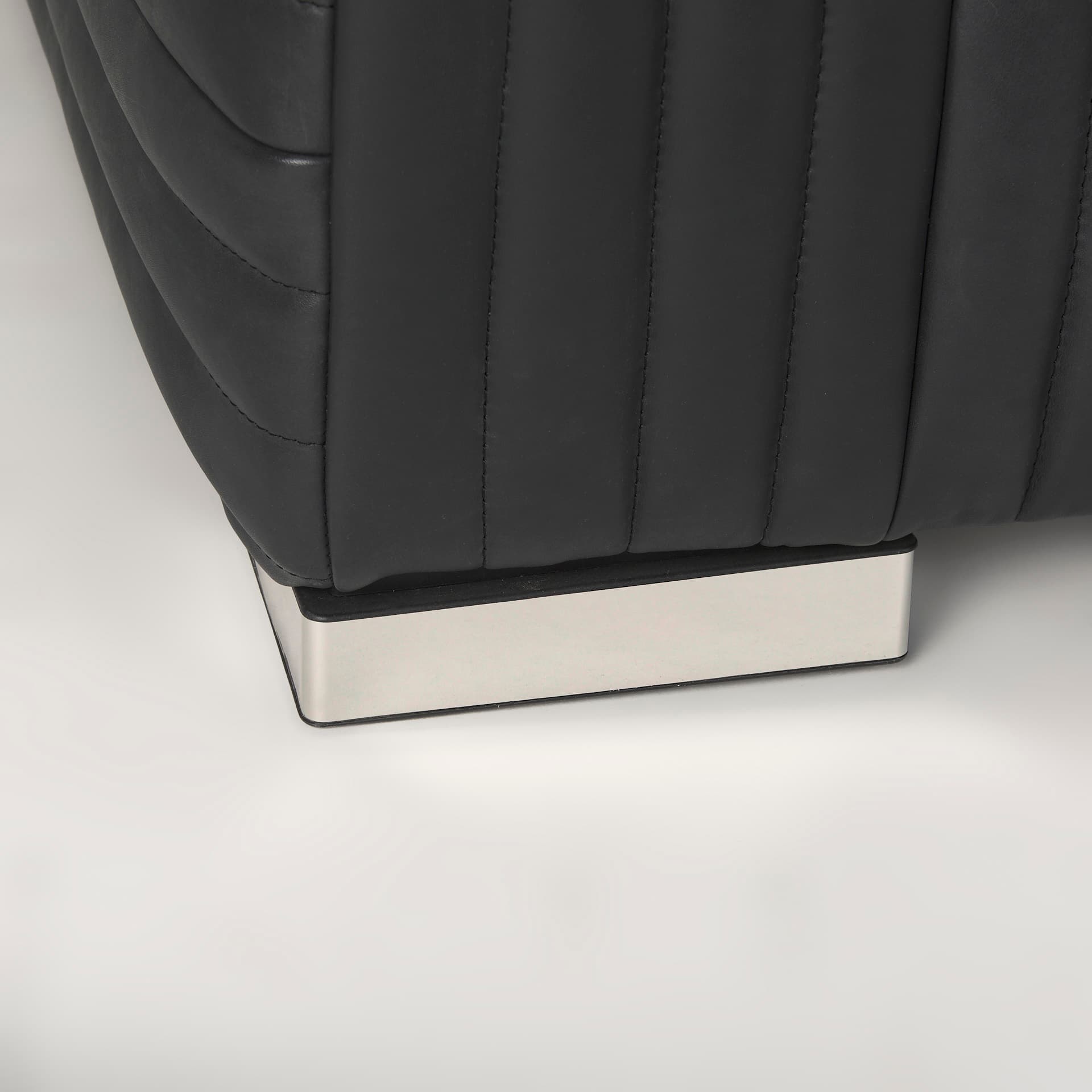 Ricciardo Black Leather Upholstered Arm Chair — product photograph