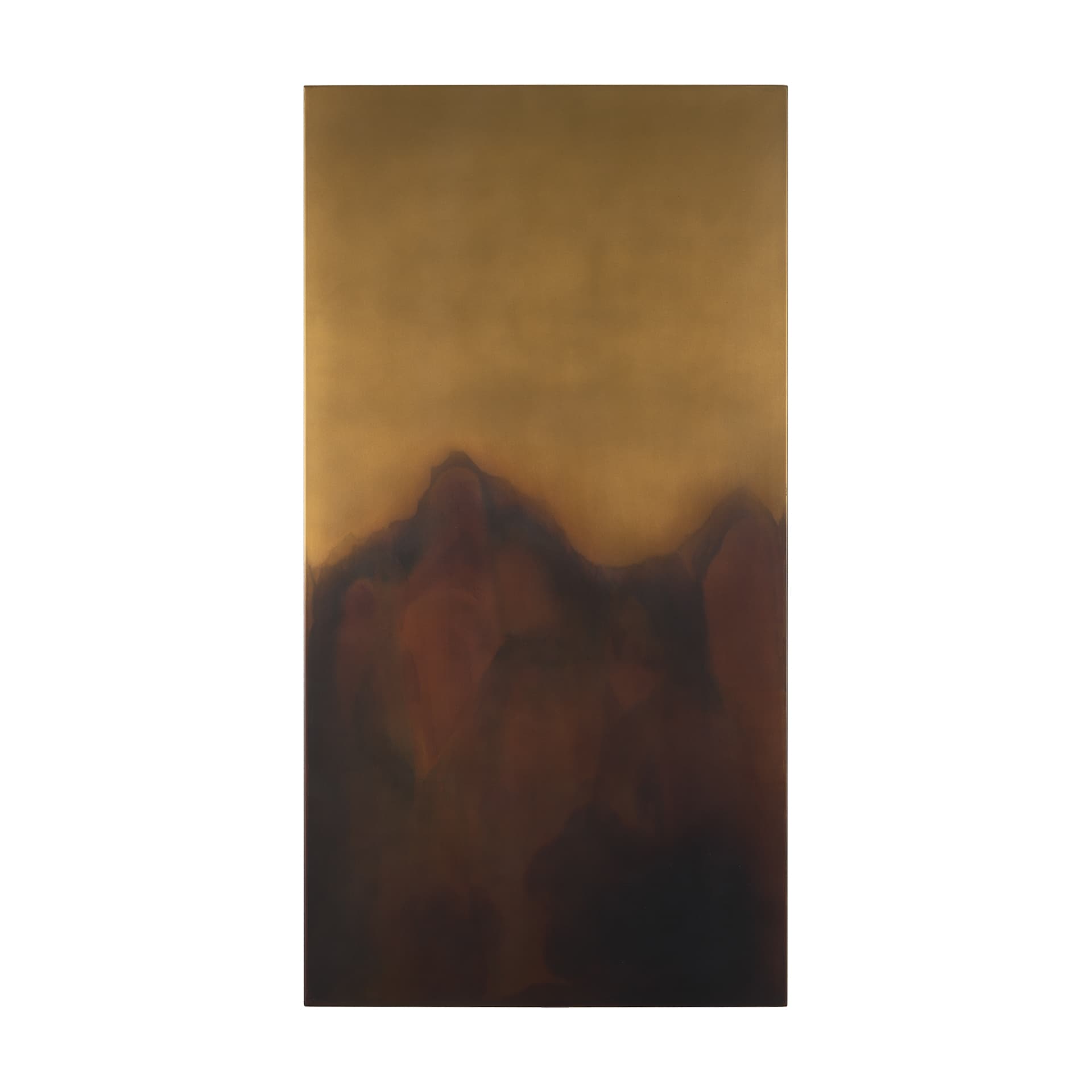 Rios Gold and Red Painted w/ Acid Wash Metal Wall Art — product photograph