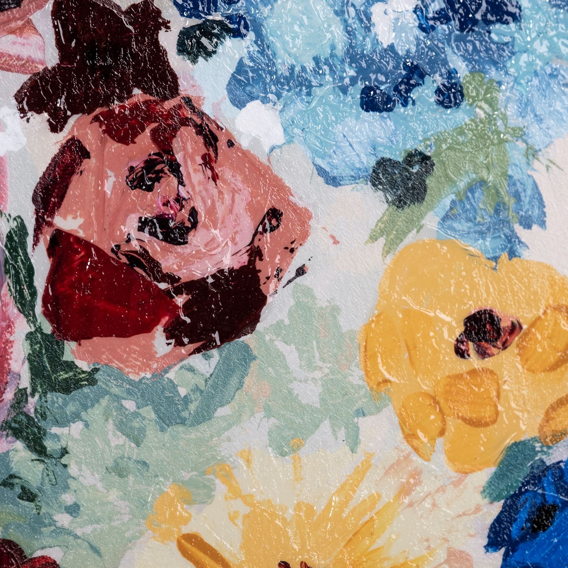 Farmhouse Flowers II by Barbara Fleming a Hand Embellished Textured Framed Art Print — product photograph