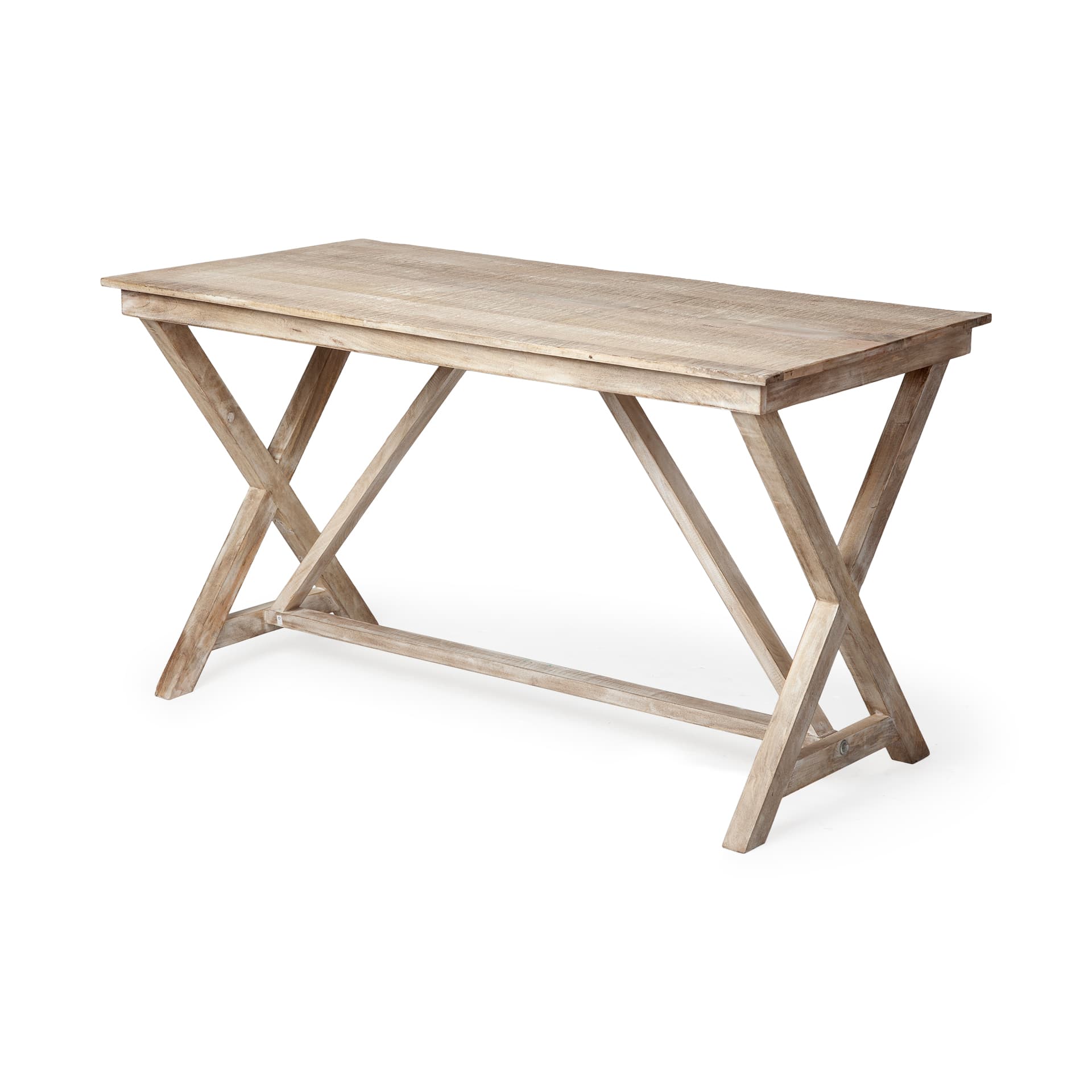 Tracy 54L x 28W Natural X Frame Wood Office Desk — product photograph