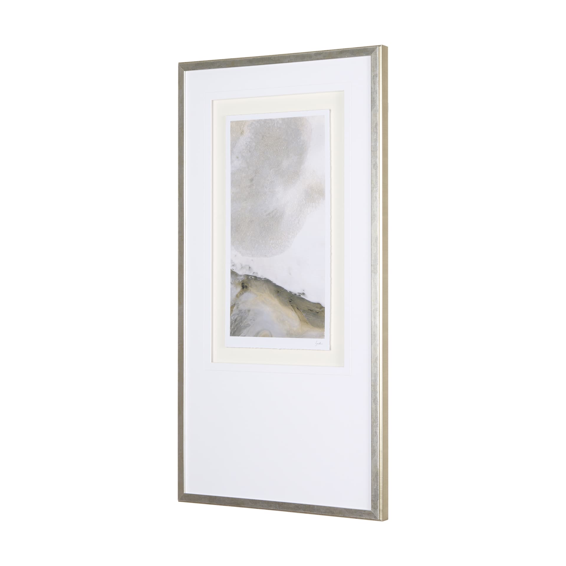 Sandy Waves I by Mercana Studio a Hand Embellished Textured Framed Art Print Matted under Glass — product photograph