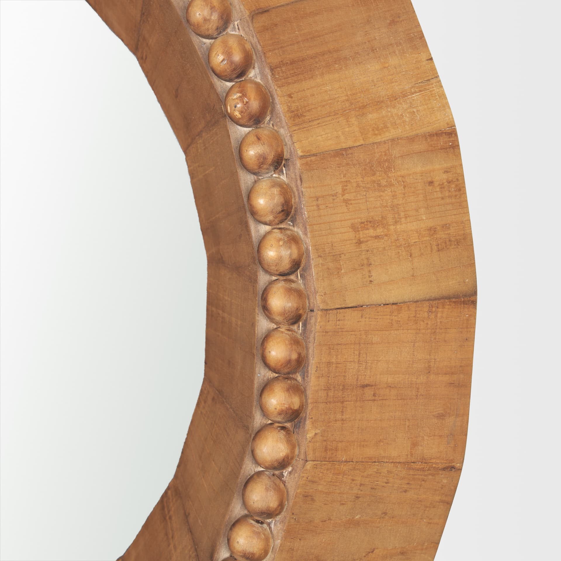 Ranela Light Brown Beaded Wooden Wall Mirror — product photograph