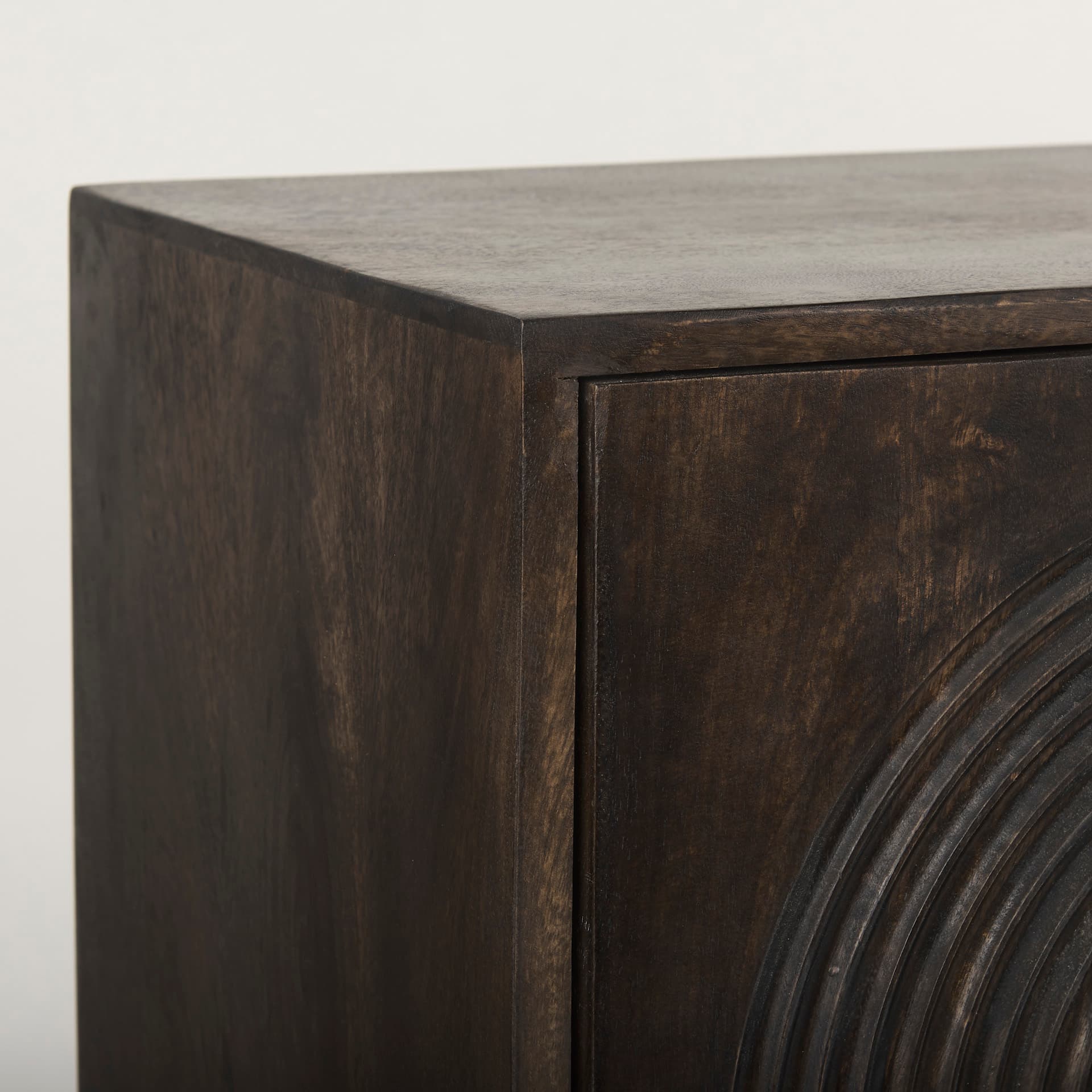Tucker Dark Brown w/ Carved Arch Pattern 4 Door Sideboard — product photograph