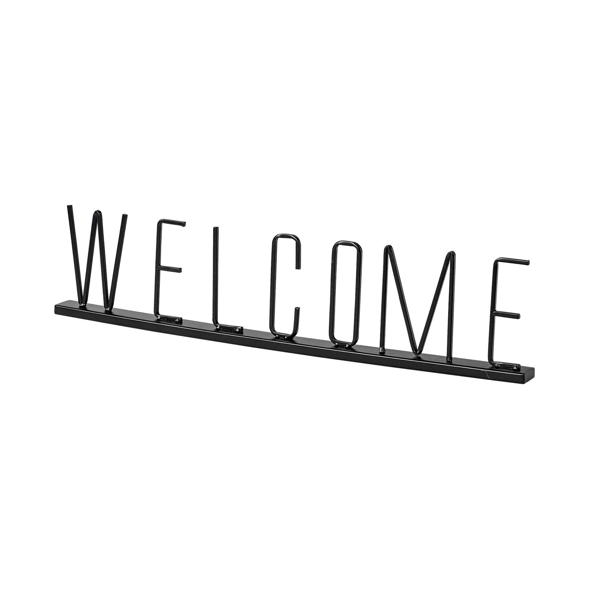 Welcome 24L x 1W Black Metal Sign — product photograph