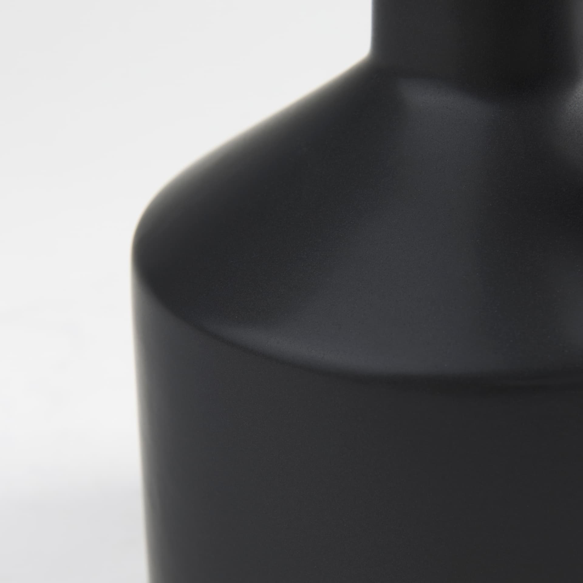 Burton 10.8H Small Matte Black Ceramic Jug Vase — product photograph