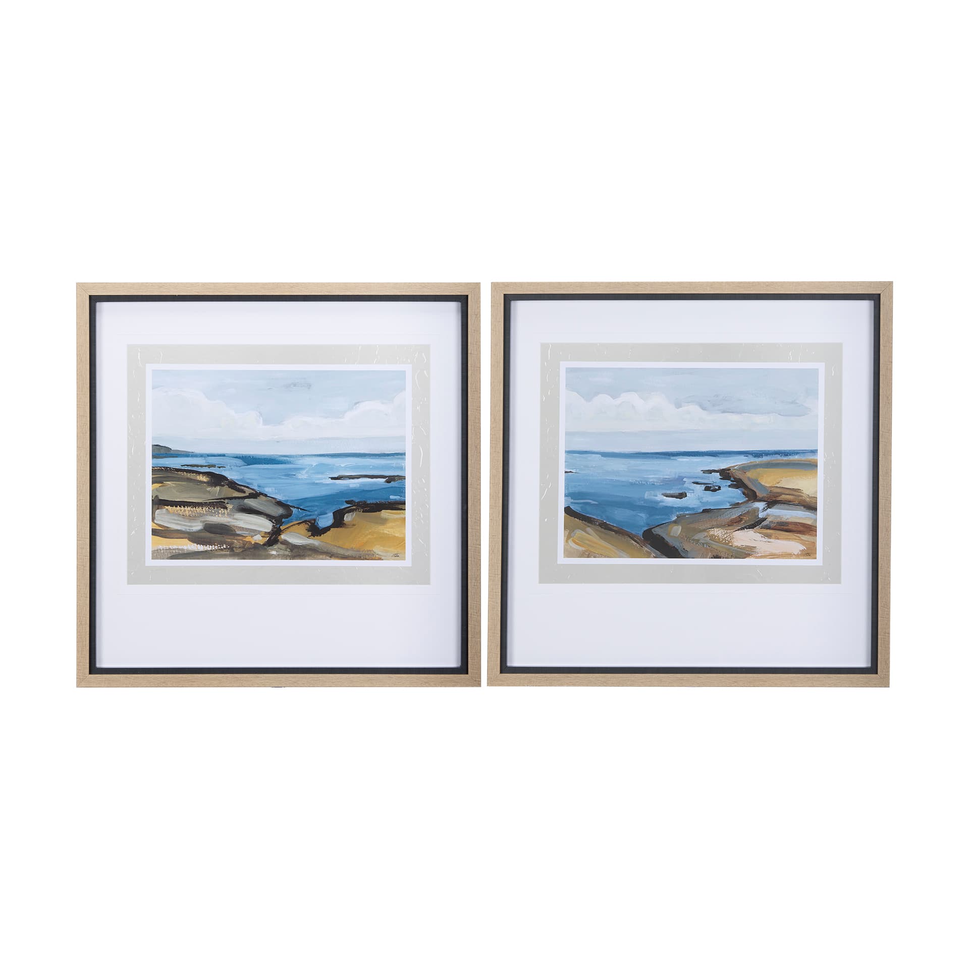 Grey Sky II by Mercana Studio a Hand Embellished Textured Framed Art Print Matted under Glass — product photograph