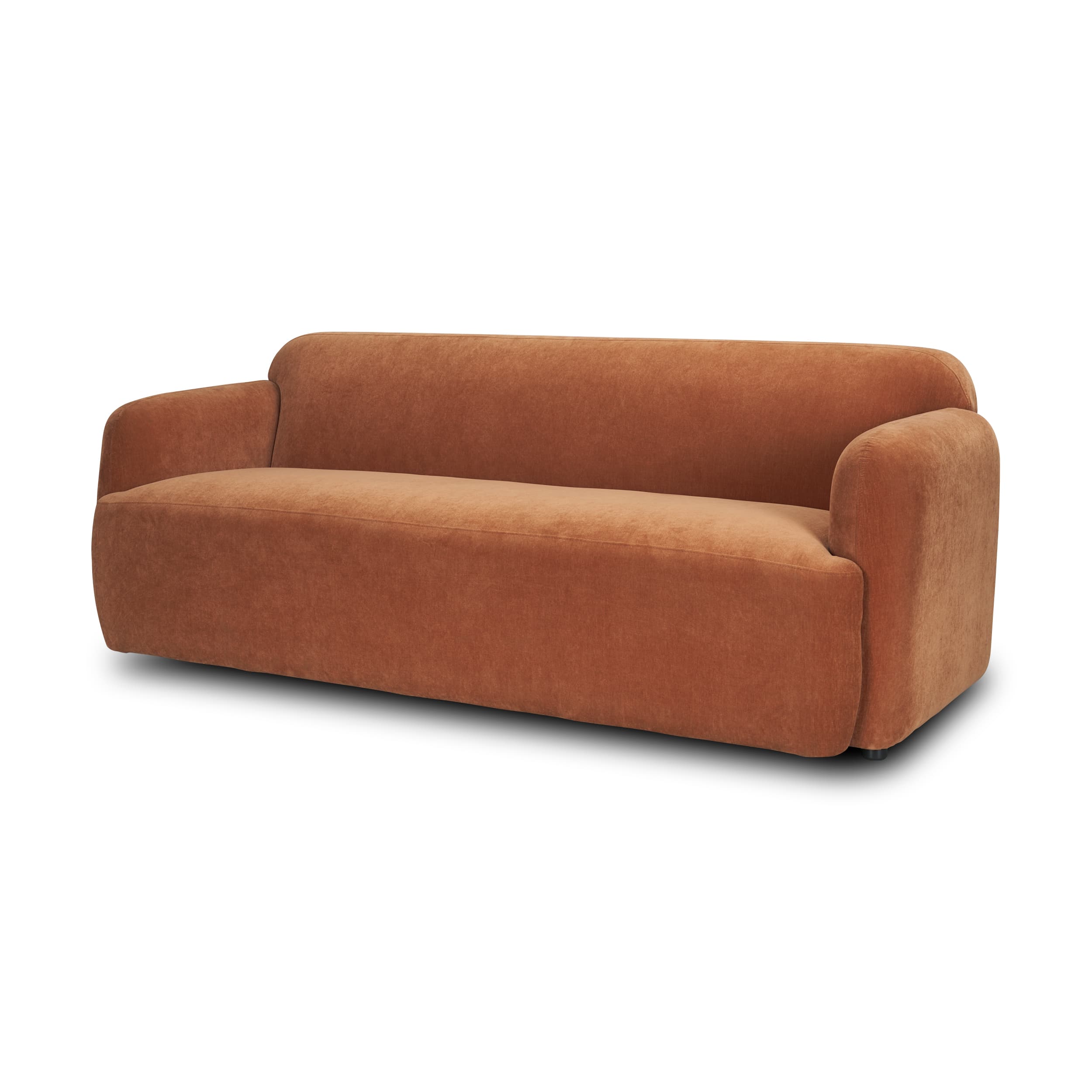 Saga Stonewashed Rust Chenille Fabric 3 Seater Sofa — product photograph