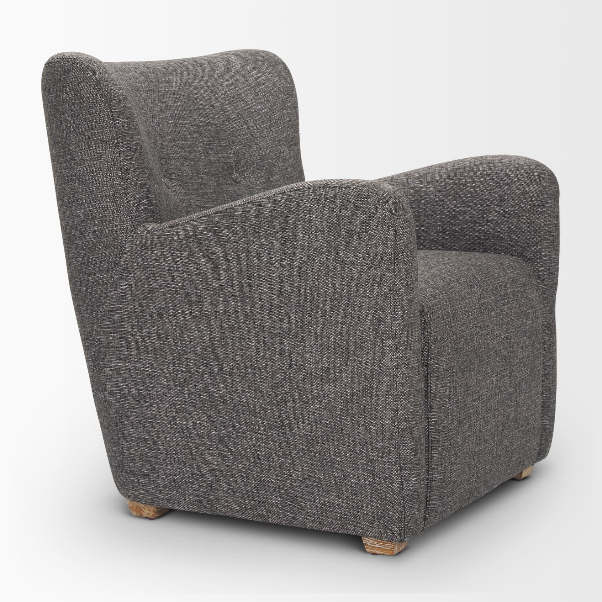 Dunstan Accent Chair Upholstered Gray Twill Fabric and Medium Brown Wood Feet — product photograph