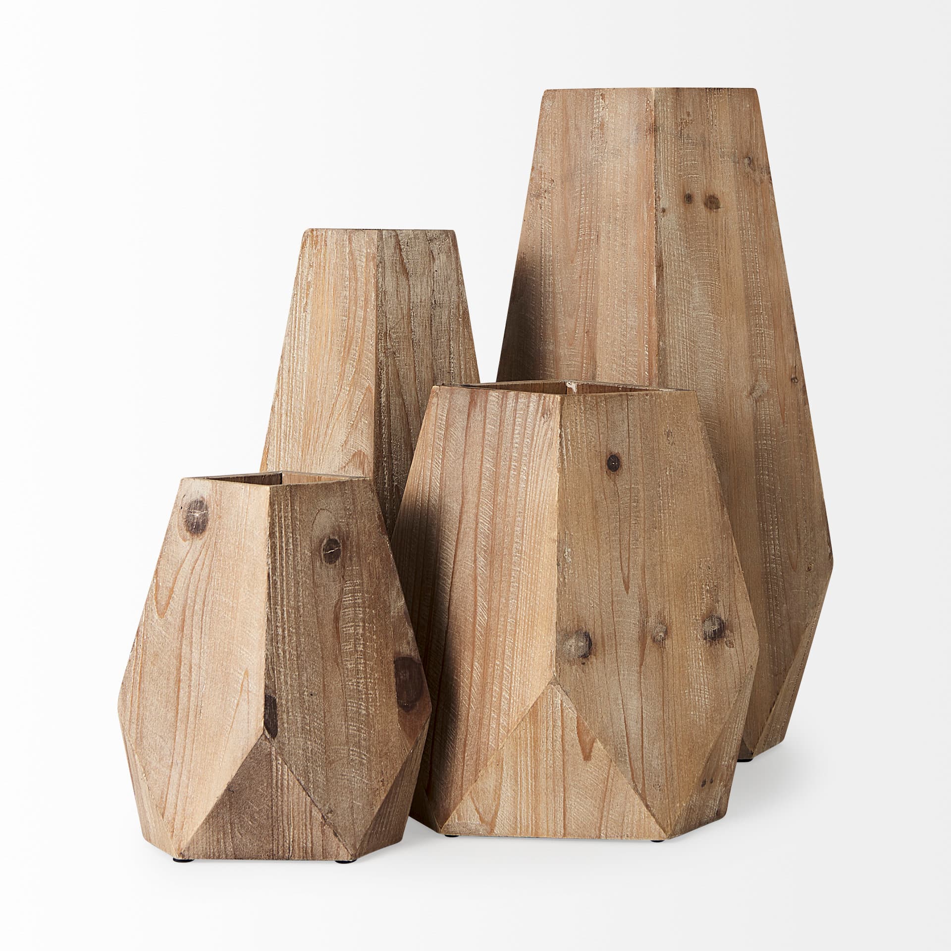 Allen I Large Natural Wooden Base Oval Vase — product photograph