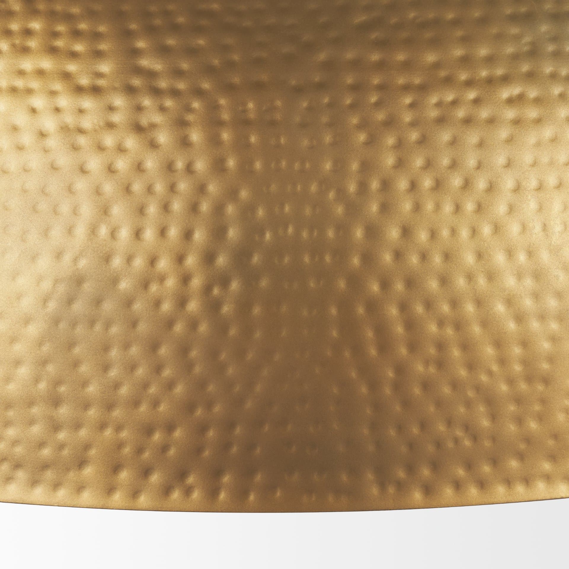 Karina 36" Round Brass-tone Hammered Metal Dome Pendant Light — product photograph