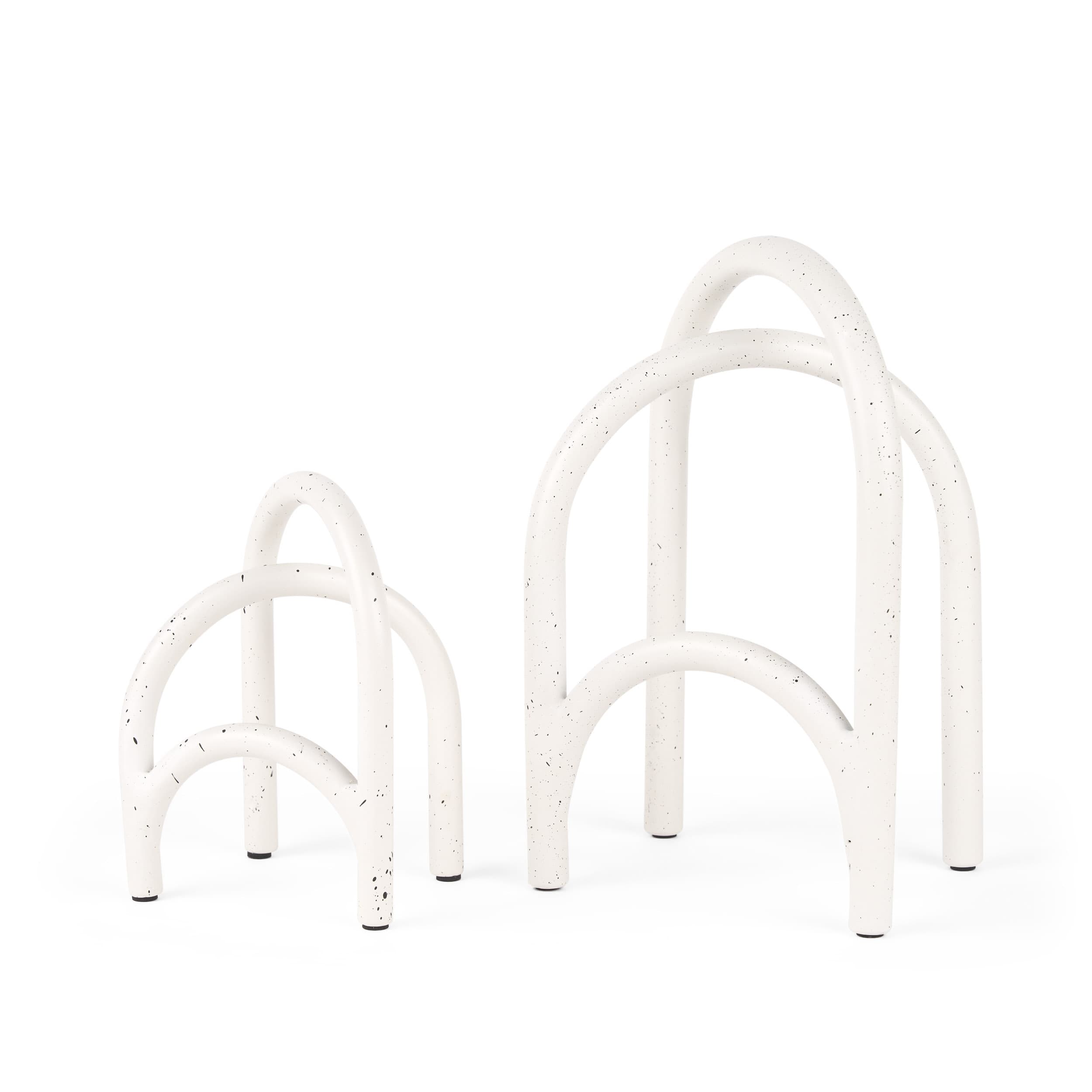 Springe White & Gray Speckled Arch Decorative Object (Set of 2) — product photograph