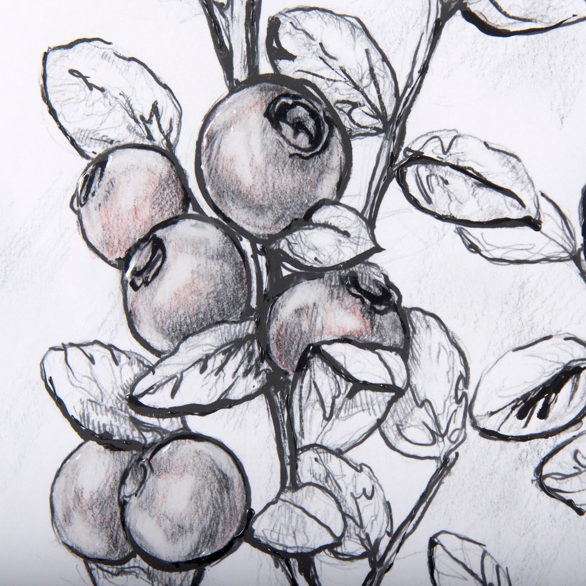 WildBerry Collection Hucklberry Mercana Studio Hand Embellished Framed Art Print Matted under Glass — product photograph