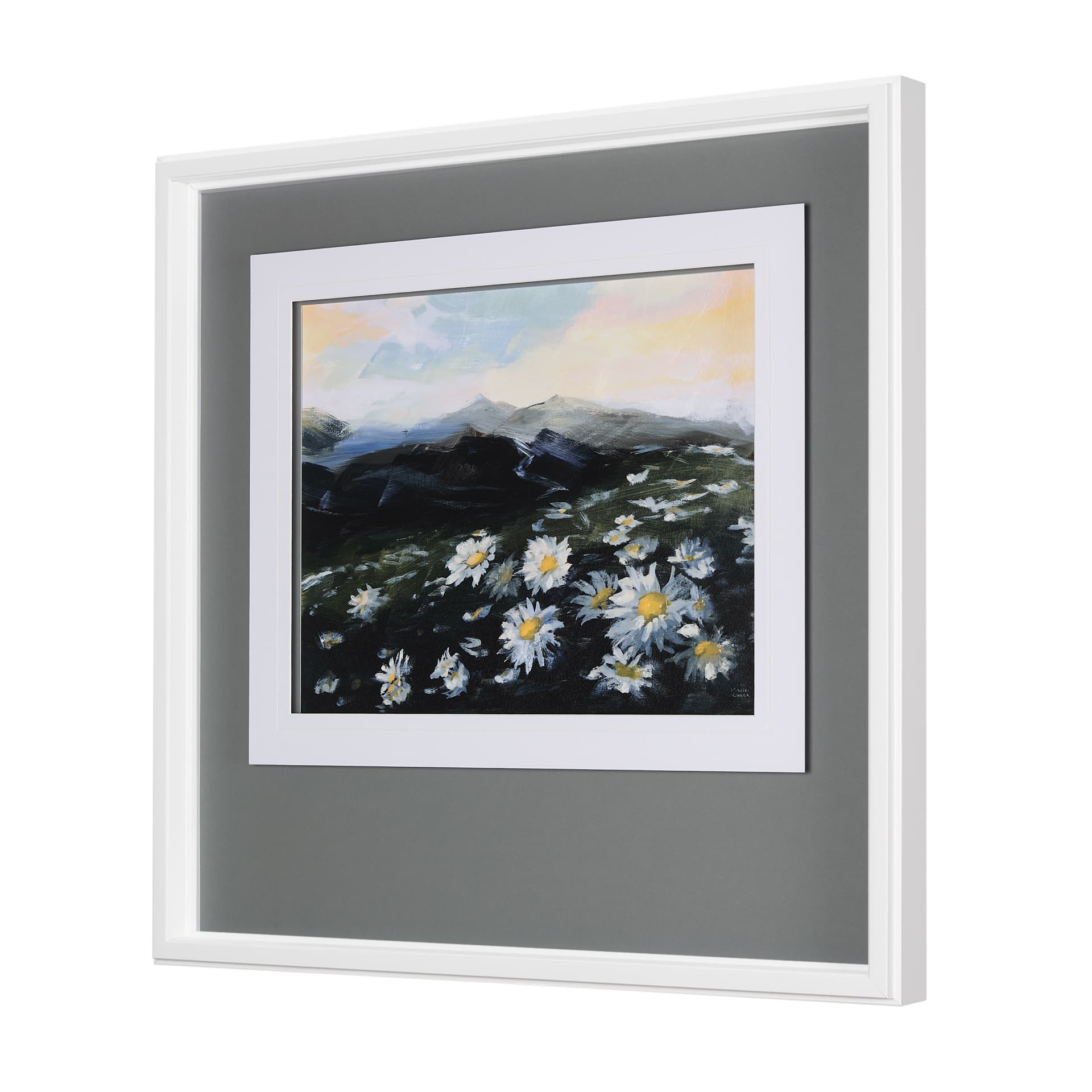 Sunrise Valley II by Mercana Studio a Hand Embellished Textured Framed Art Print Matted under Glass — product photograph