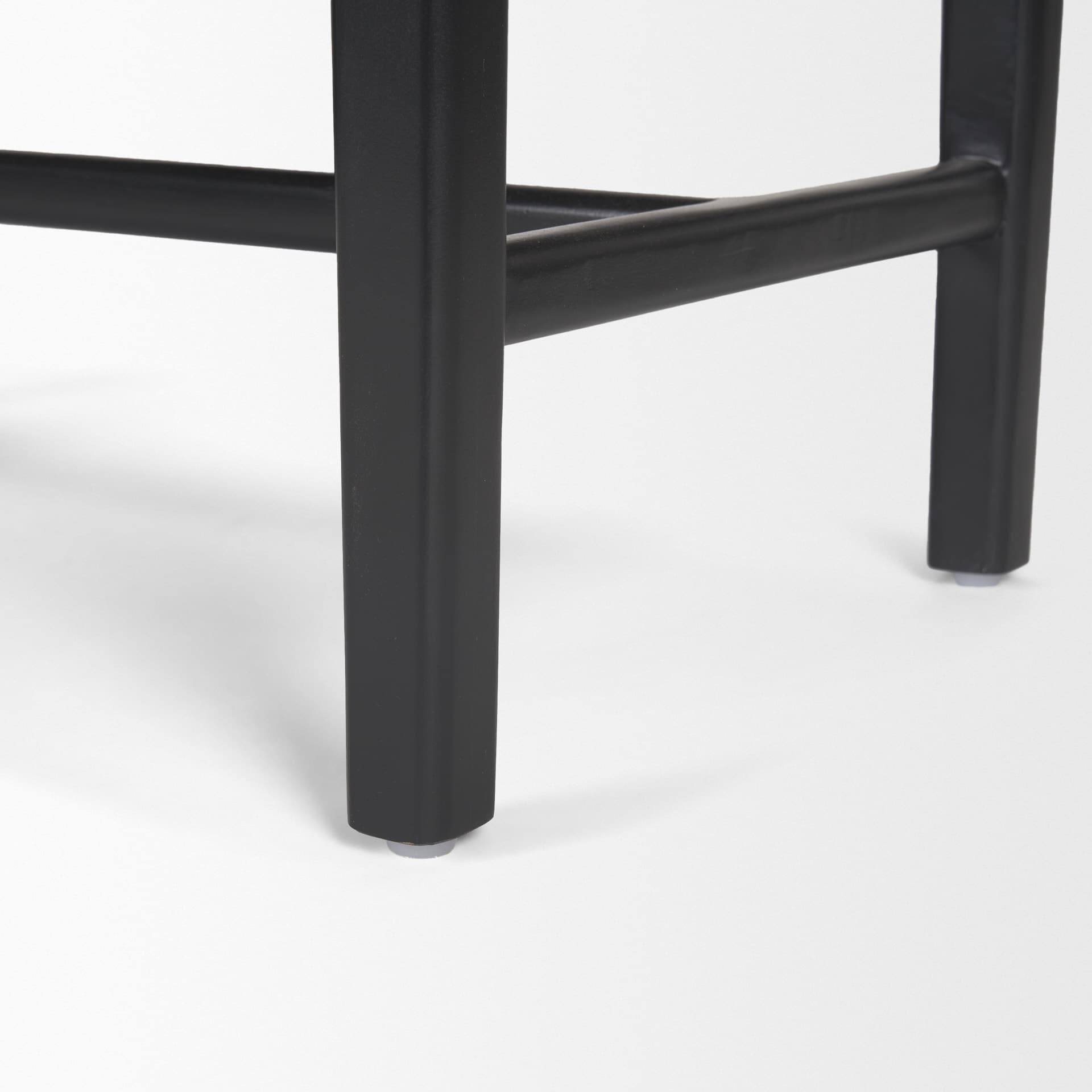 Shane Black Wood w/ Woven Black Leather Bench — product photograph